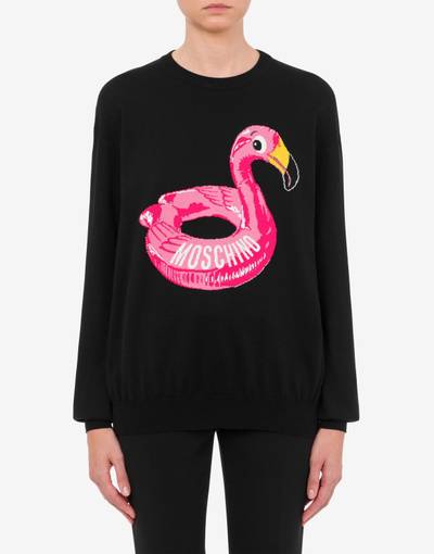 Moschino INFLATABLE PINK FLAMINGO COTTON JUMPER outlook