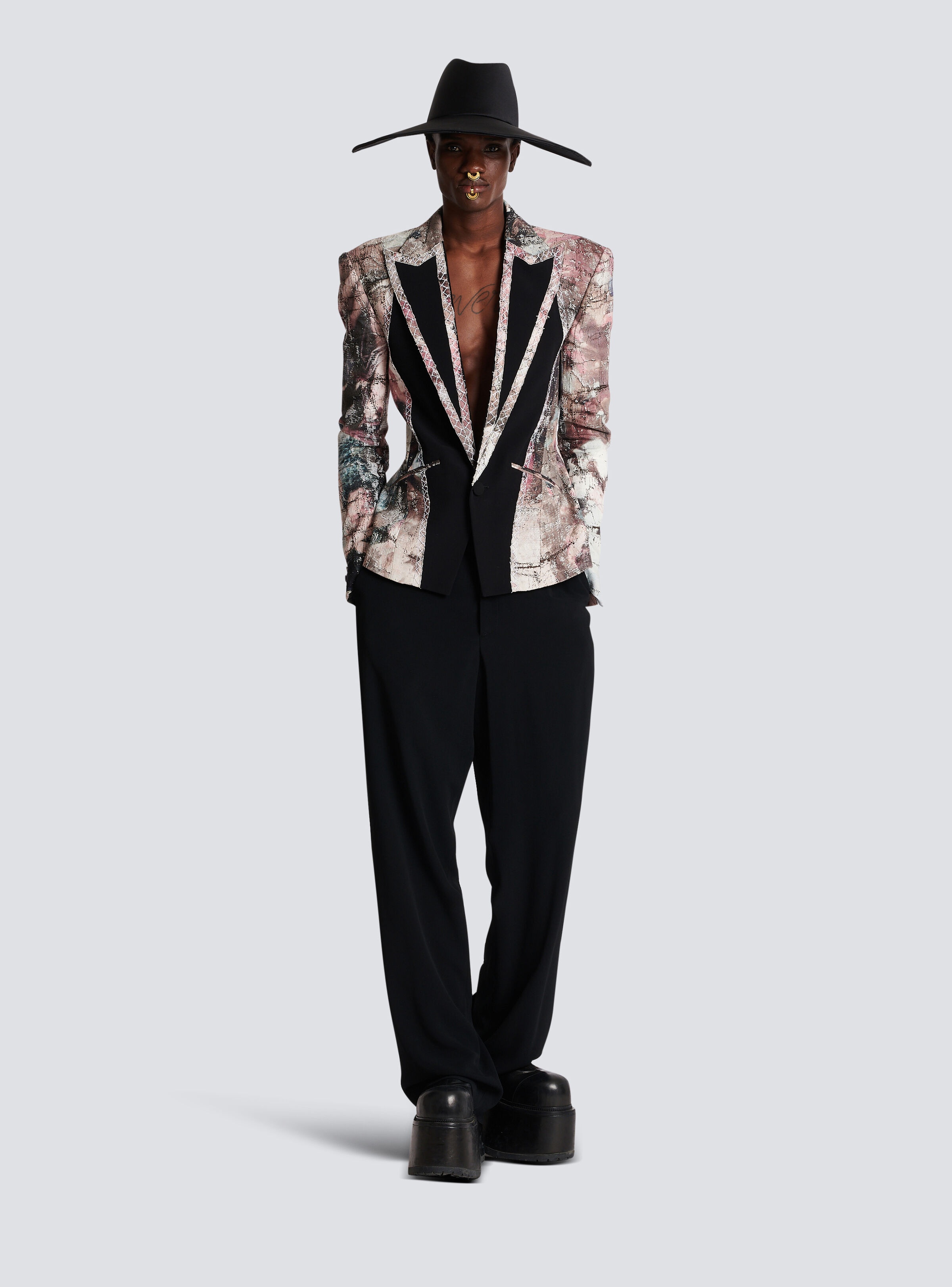 Pastel print cut-out jacket - 2