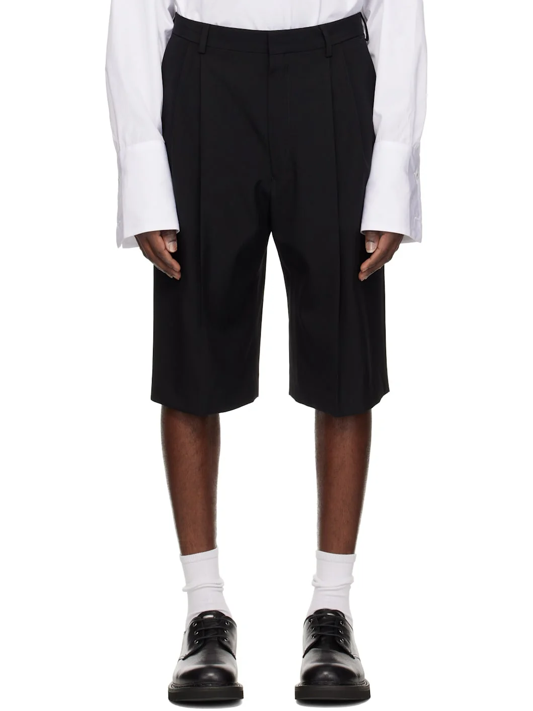 Black Tailored Wool Trousers - 1