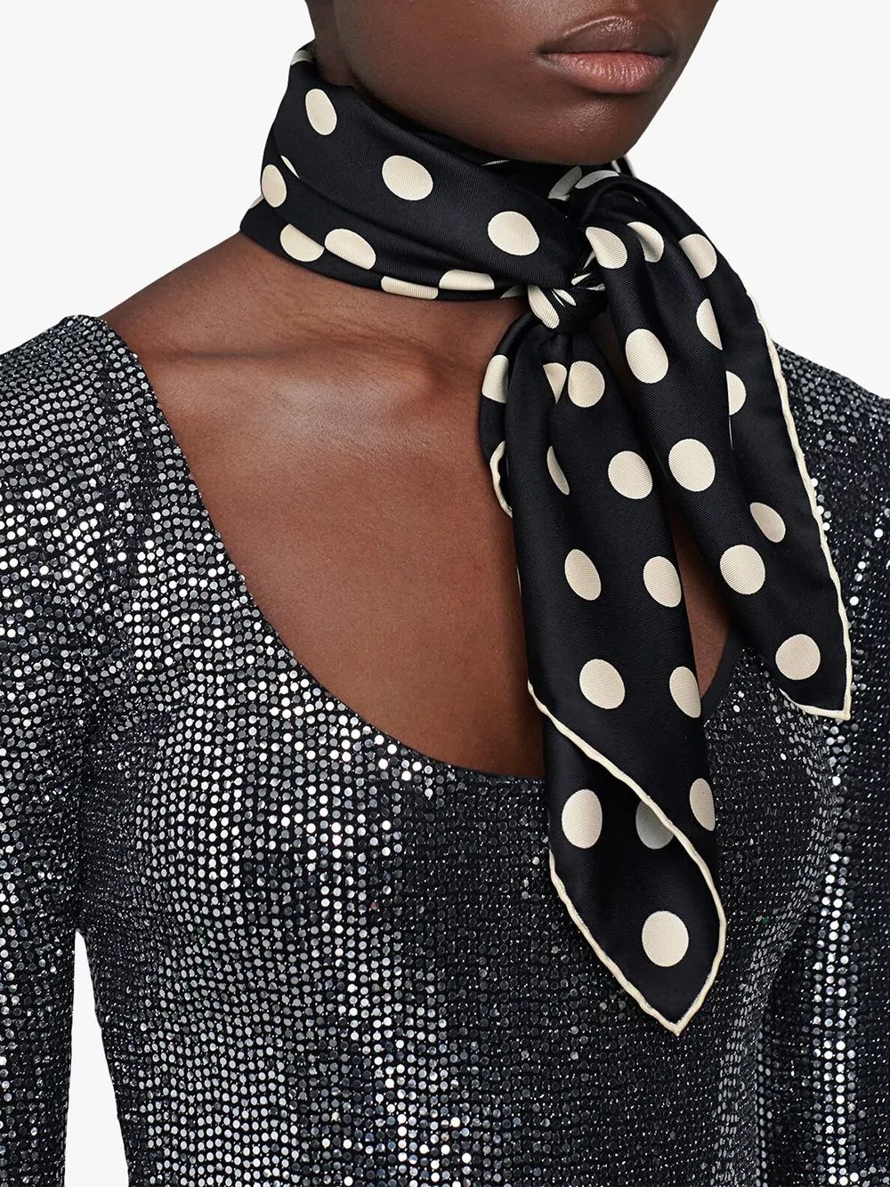 polka dot vintage logo scarf - 2