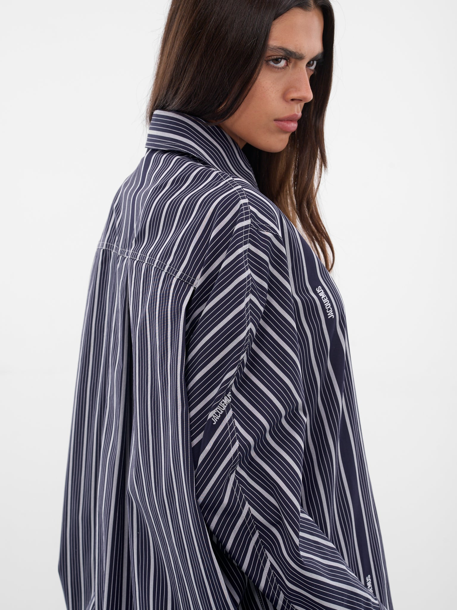 Black Striped Shirt Dress - 5