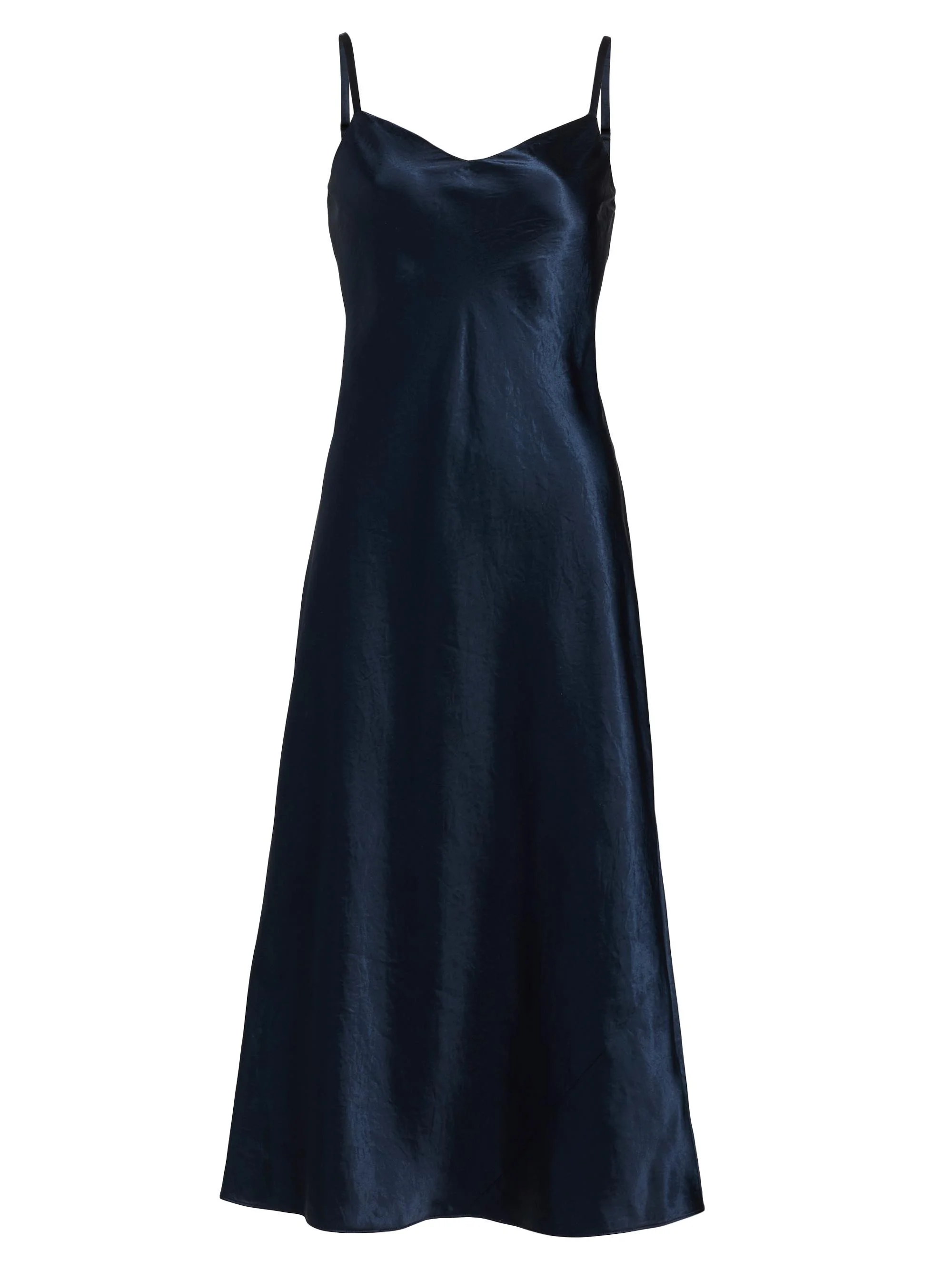 Women's Satin V-Neck Slip Midi-Dress - Coastal - 1