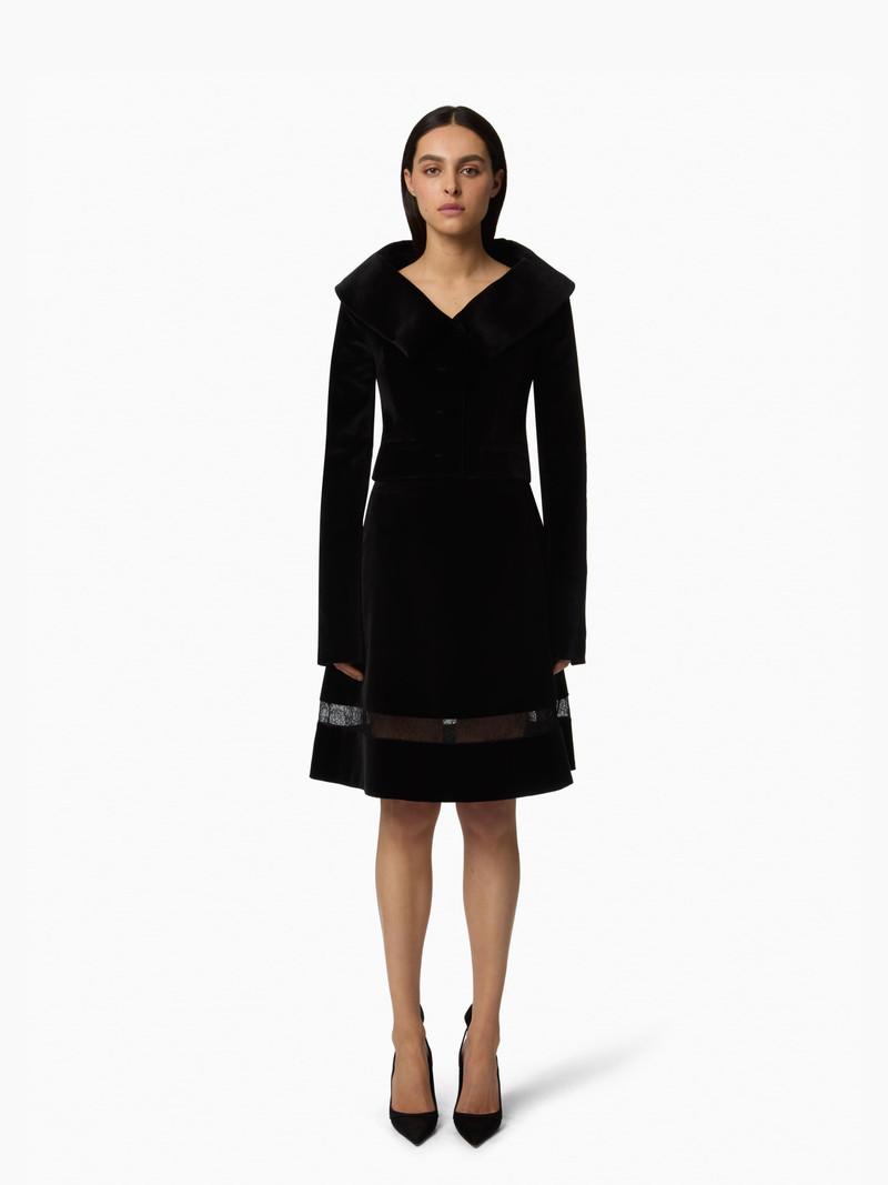 Wide Collar Velvet Jacket 1