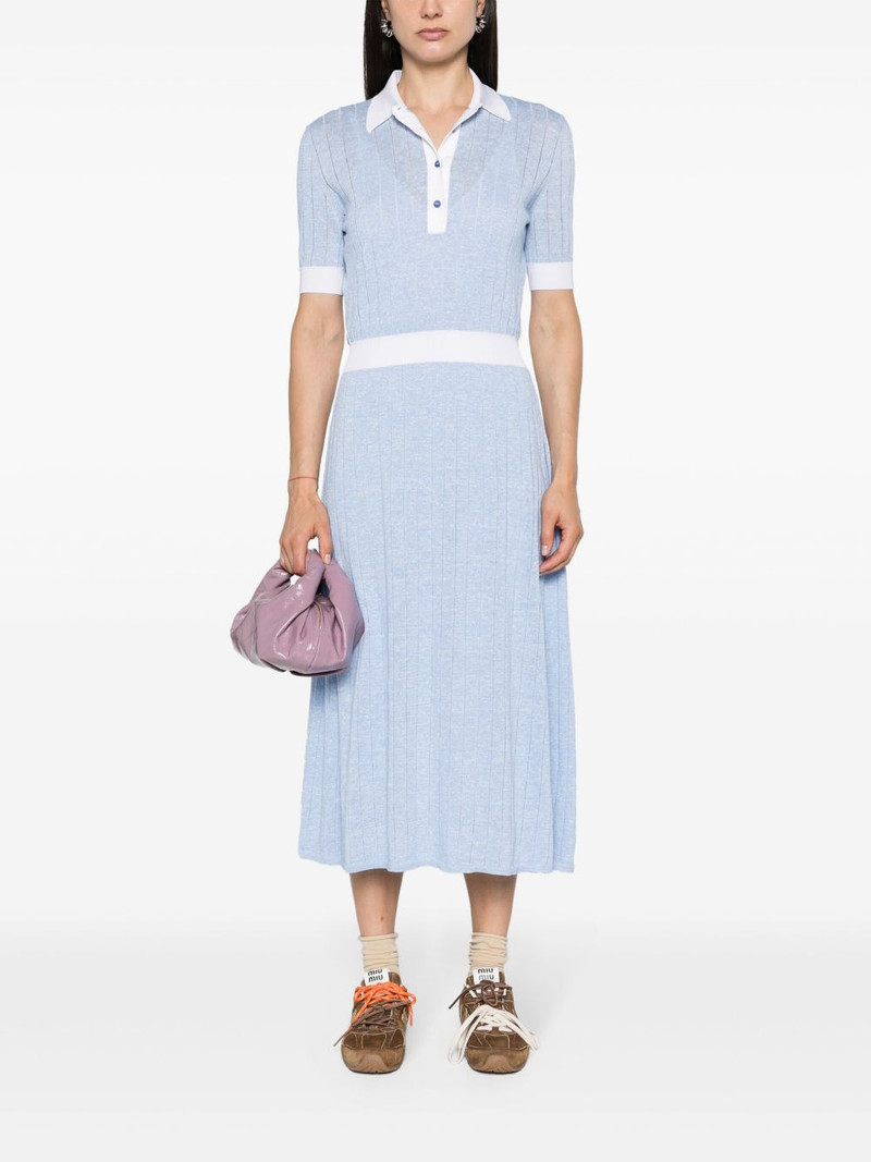 BOSS polo-collar fine-knit dress outlook