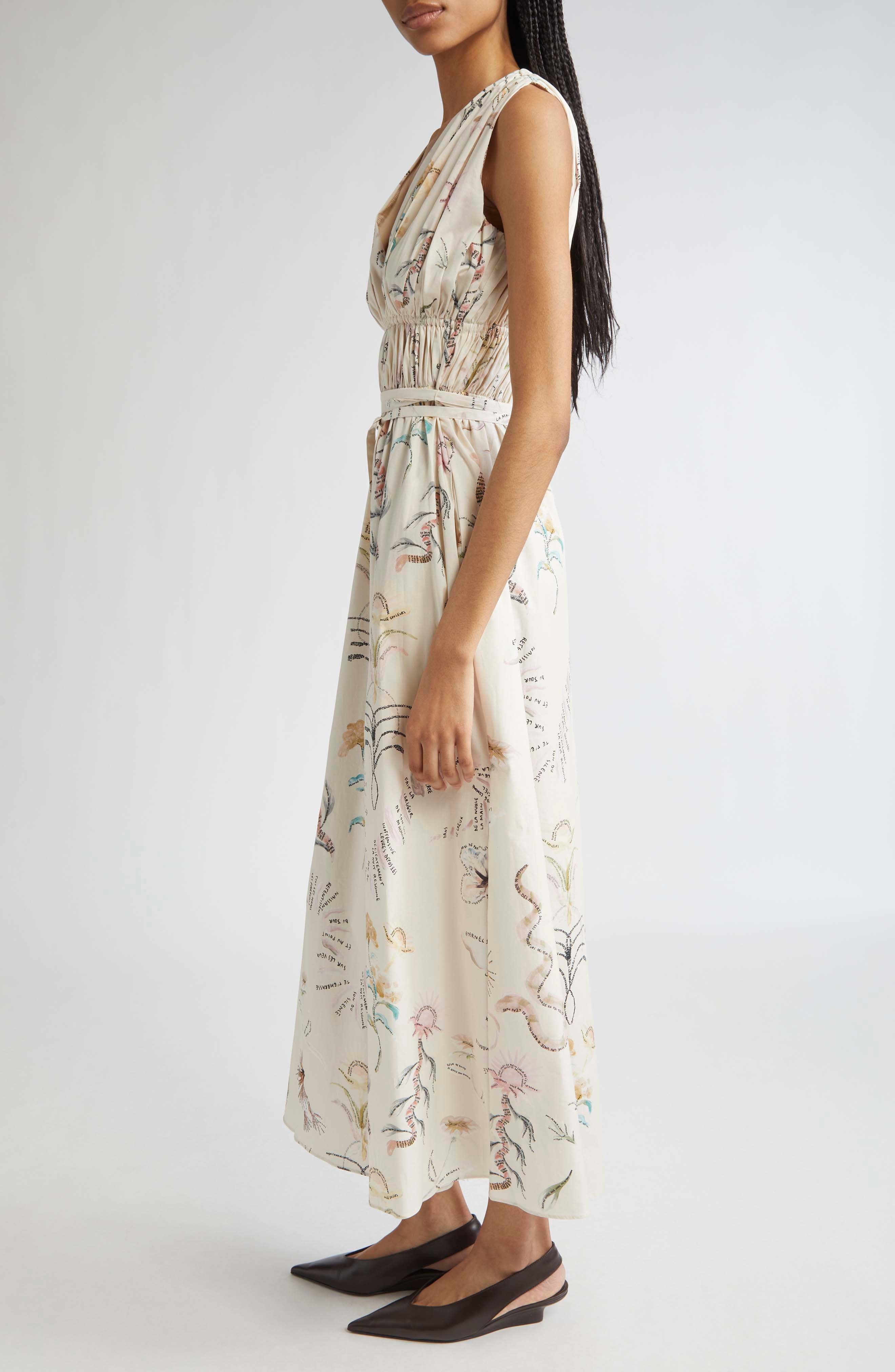 Altuzarra Fie Figurative Tattoo Print Midi Dress in Ivory Tattoo Allover at Nordstrom - 3