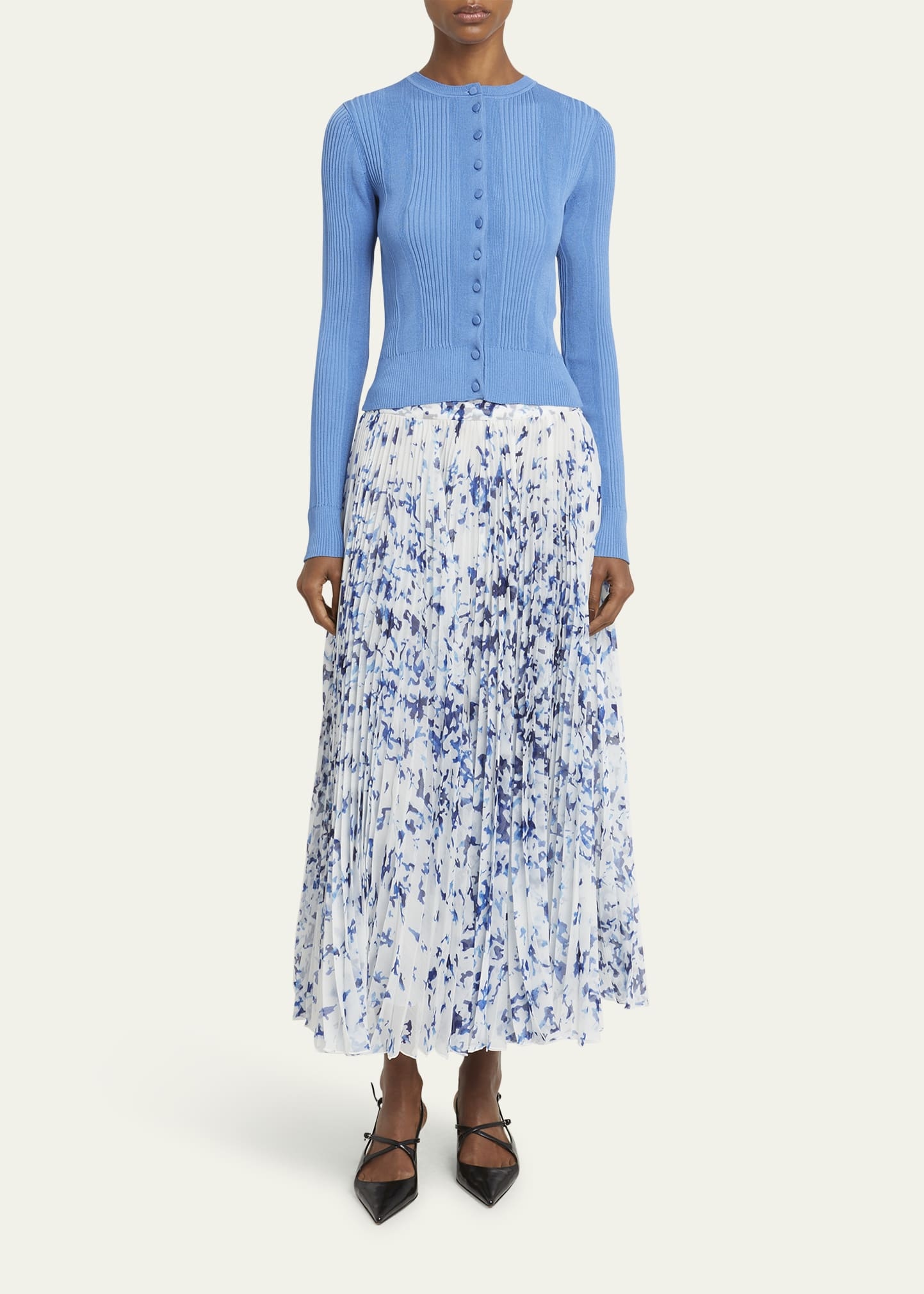Cecily Printed Crinkle Chiffon Skirt - 2