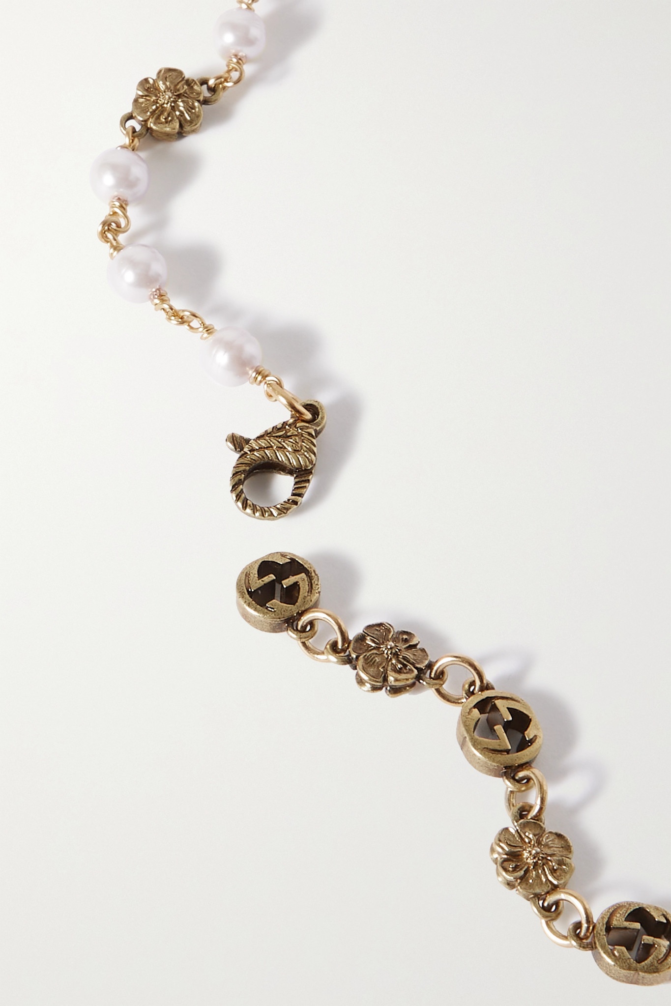 Gold-tone faux pearl necklace - 3