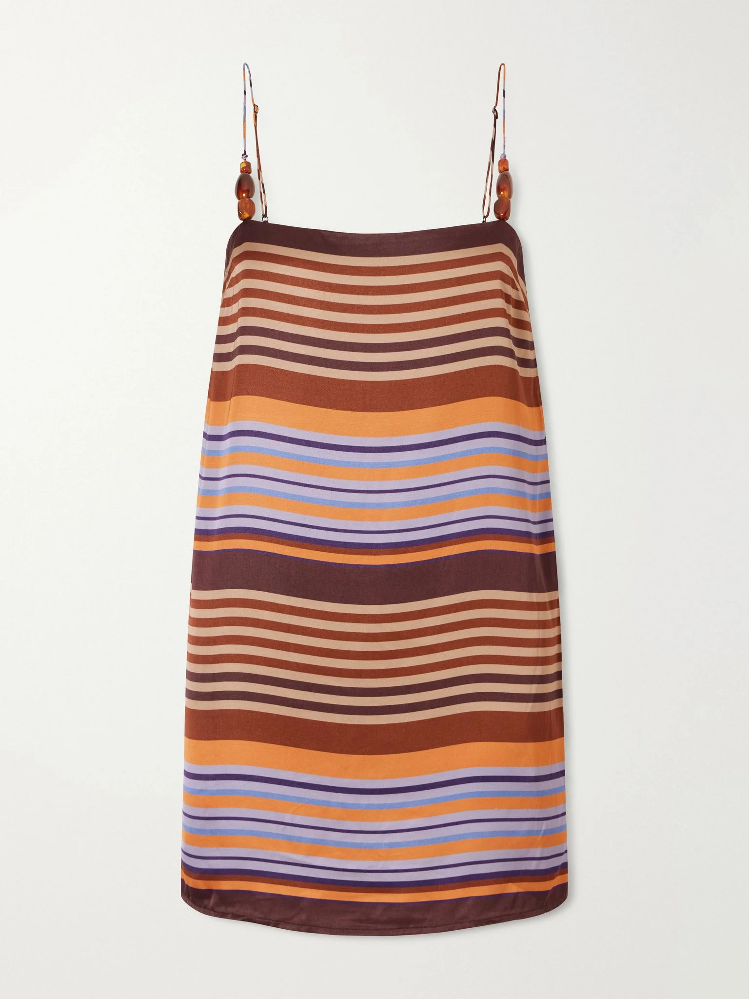 Estrella embellished striped crepe mini dress Multi - 1