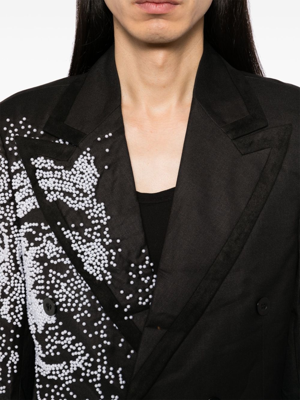 Embellished Face blazer - 5