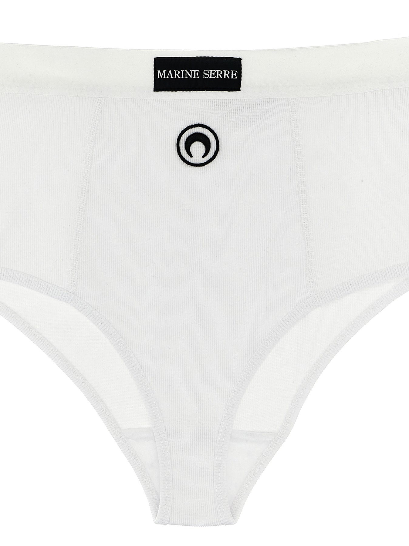 Logo Embroidery Briefs Underwear, Body White - 3