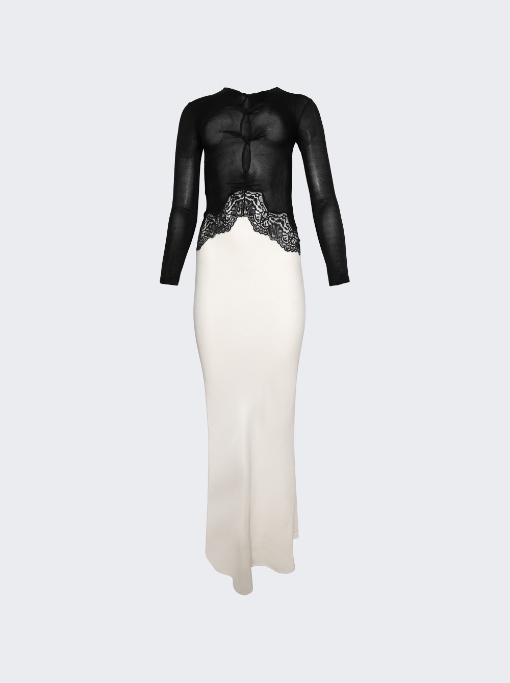 Open Twist Verner Lace Dress Black And White - 1