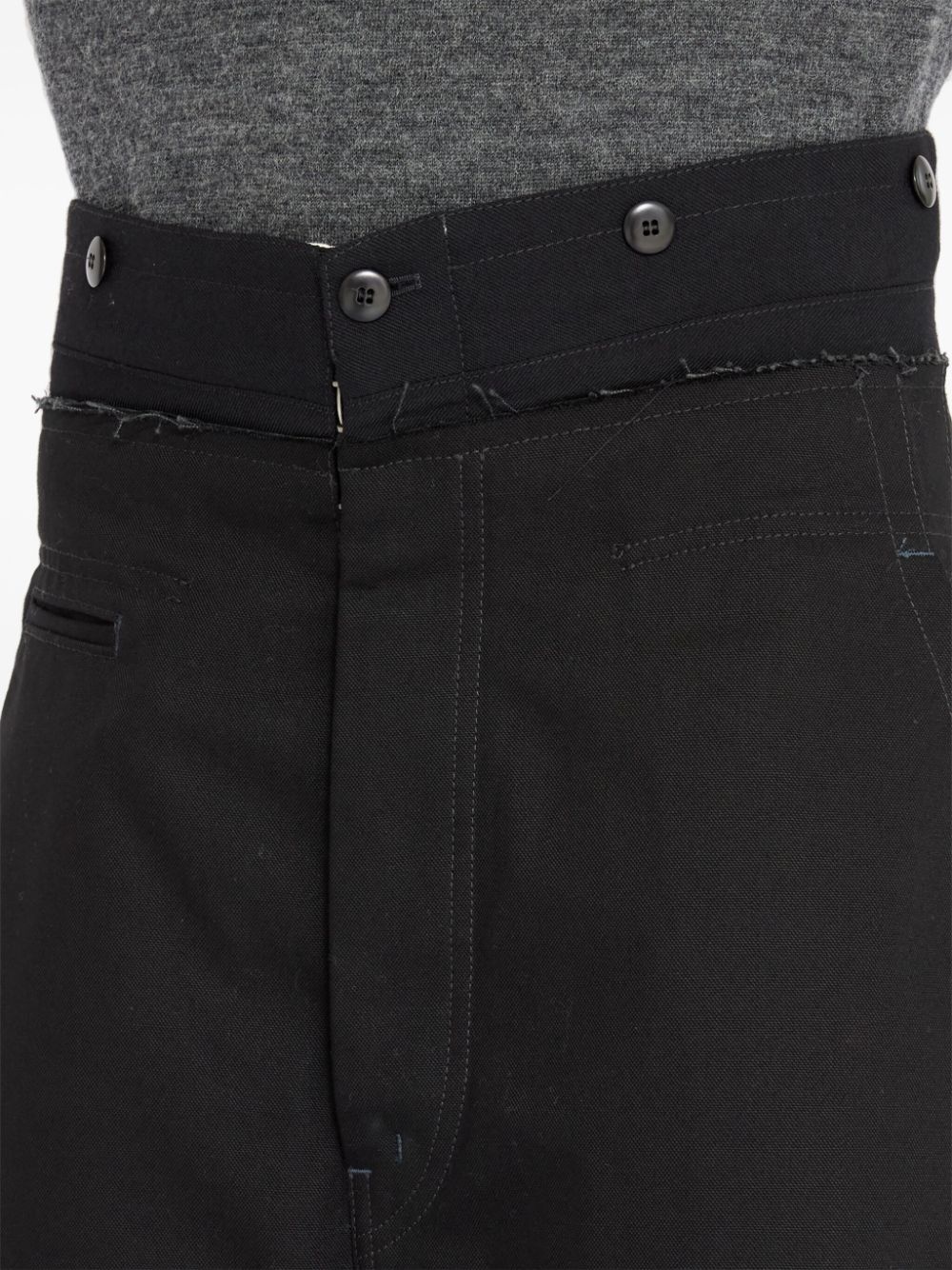 raw-edge drop-crotch shorts - 6