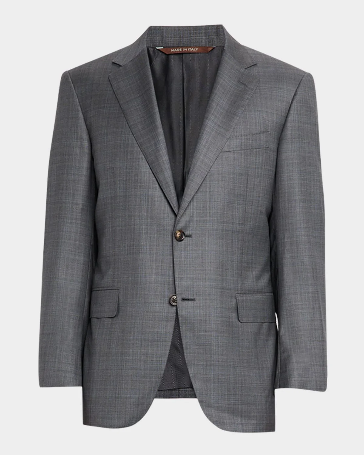 Men's Wool and Silk Tonal Plaid Two-Piece Suit - 1