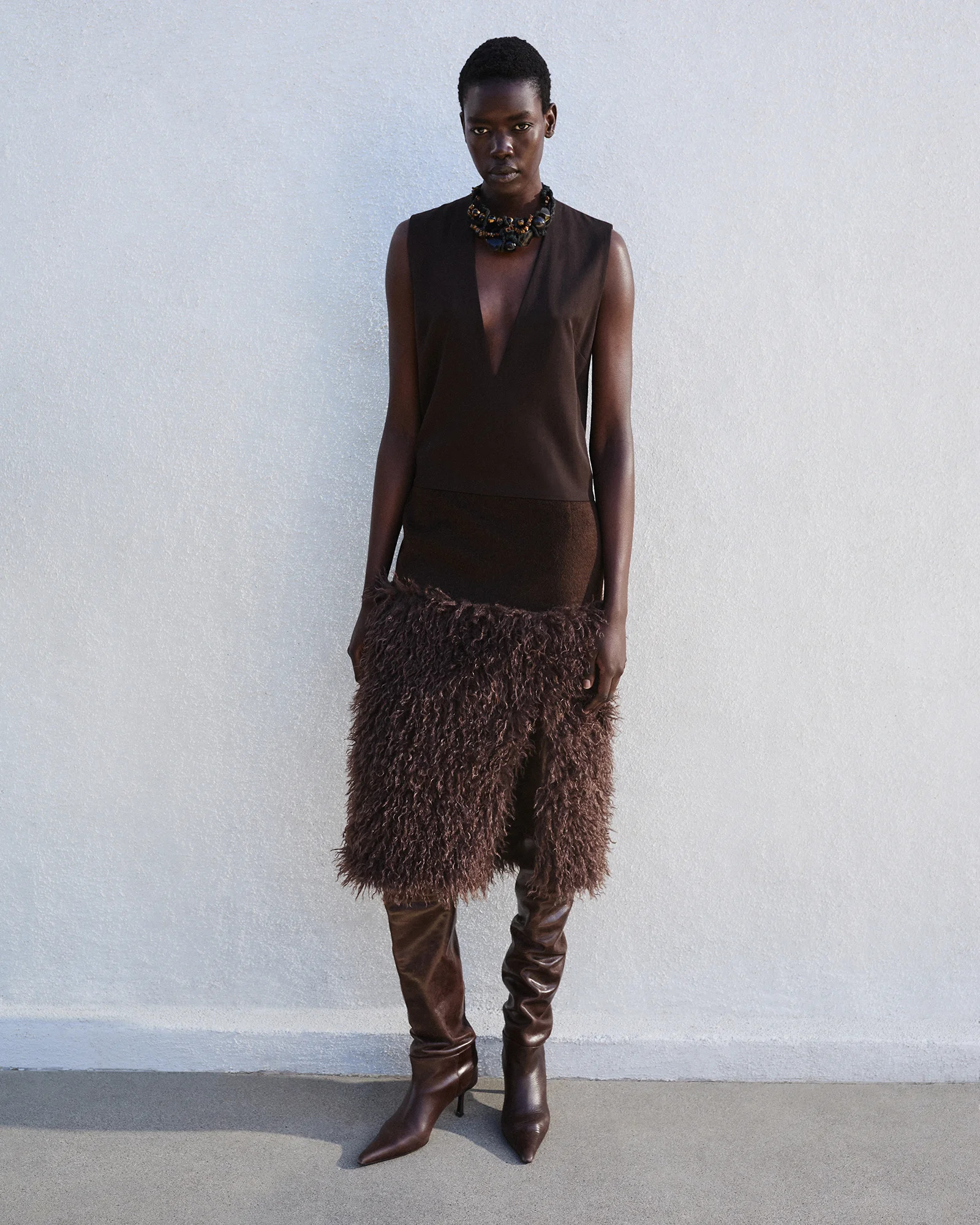 BLOCK DRESS BISTRE - 4
