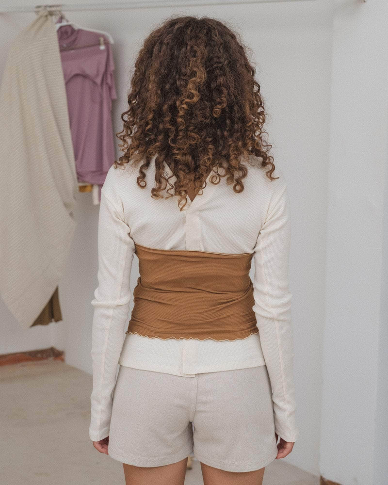 BASERANGE Cinder Halter Top - Fine Organic Cotton Rib outlook