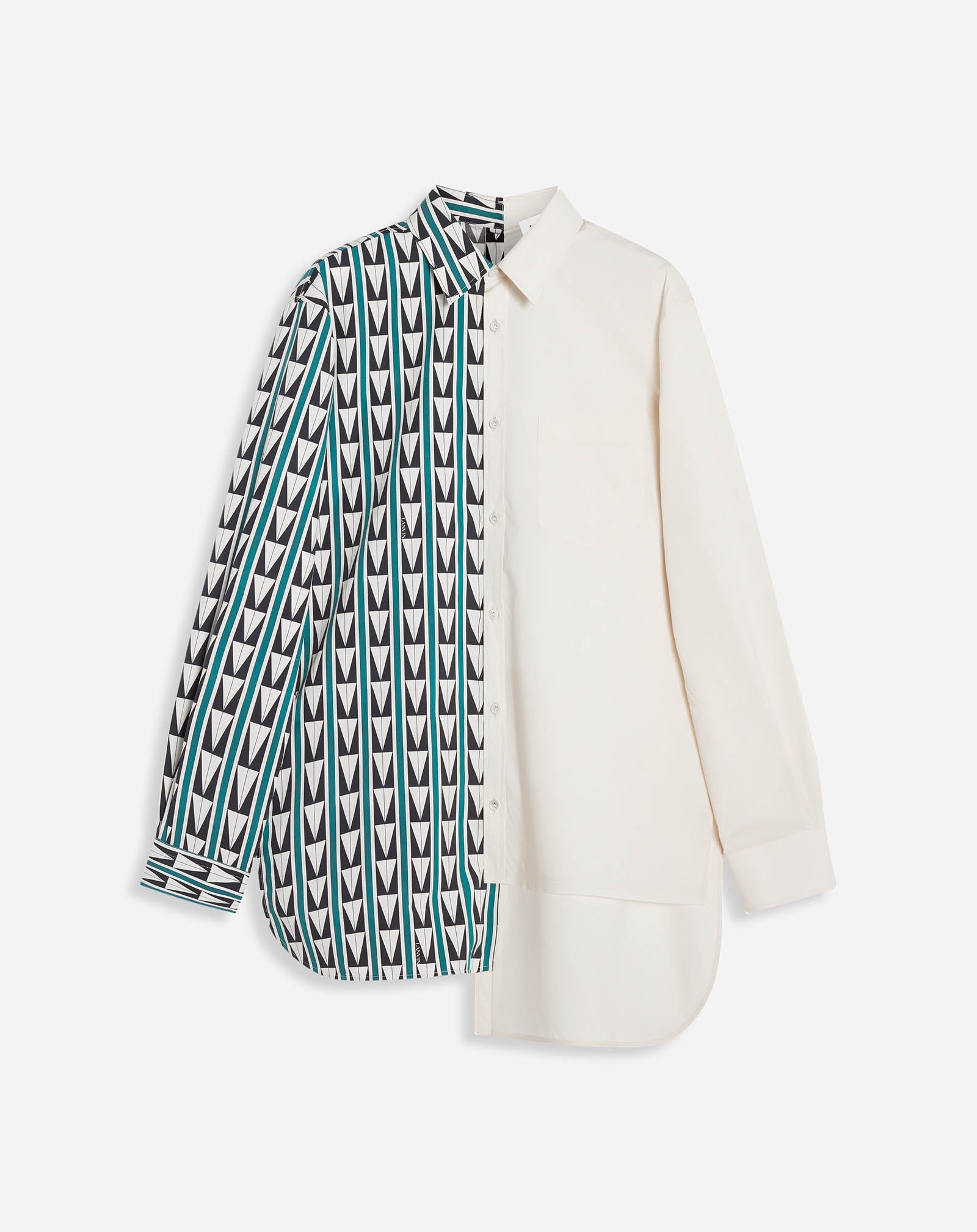 DUAL-PRINT SHIRT WITH ART DECO-INSPIRED TRIANGLES - 1