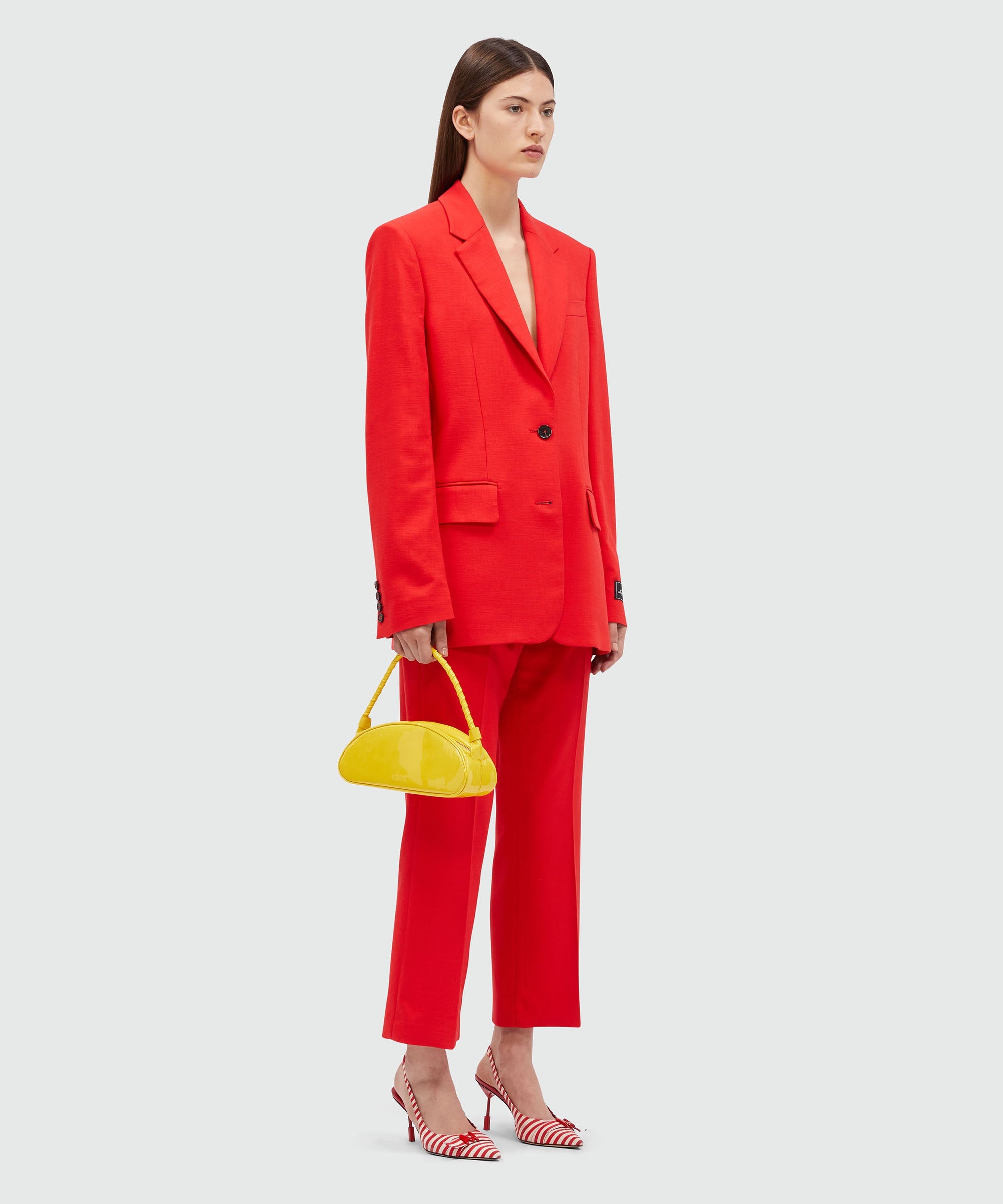 Single-breasted jacket in red flamed canvas MSGM Tailoring - 4