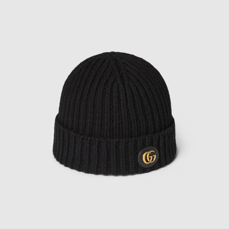 Rib knit wool viscose lamé hat - 1