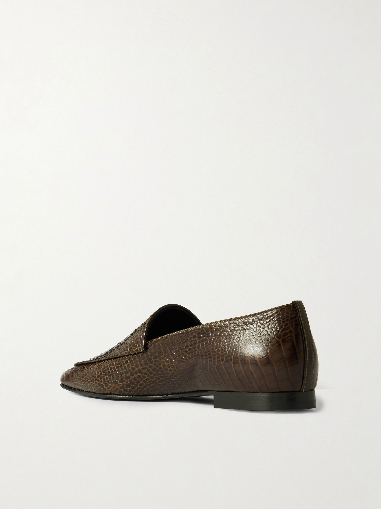 Cora croc-effect leather loafers Green - 3