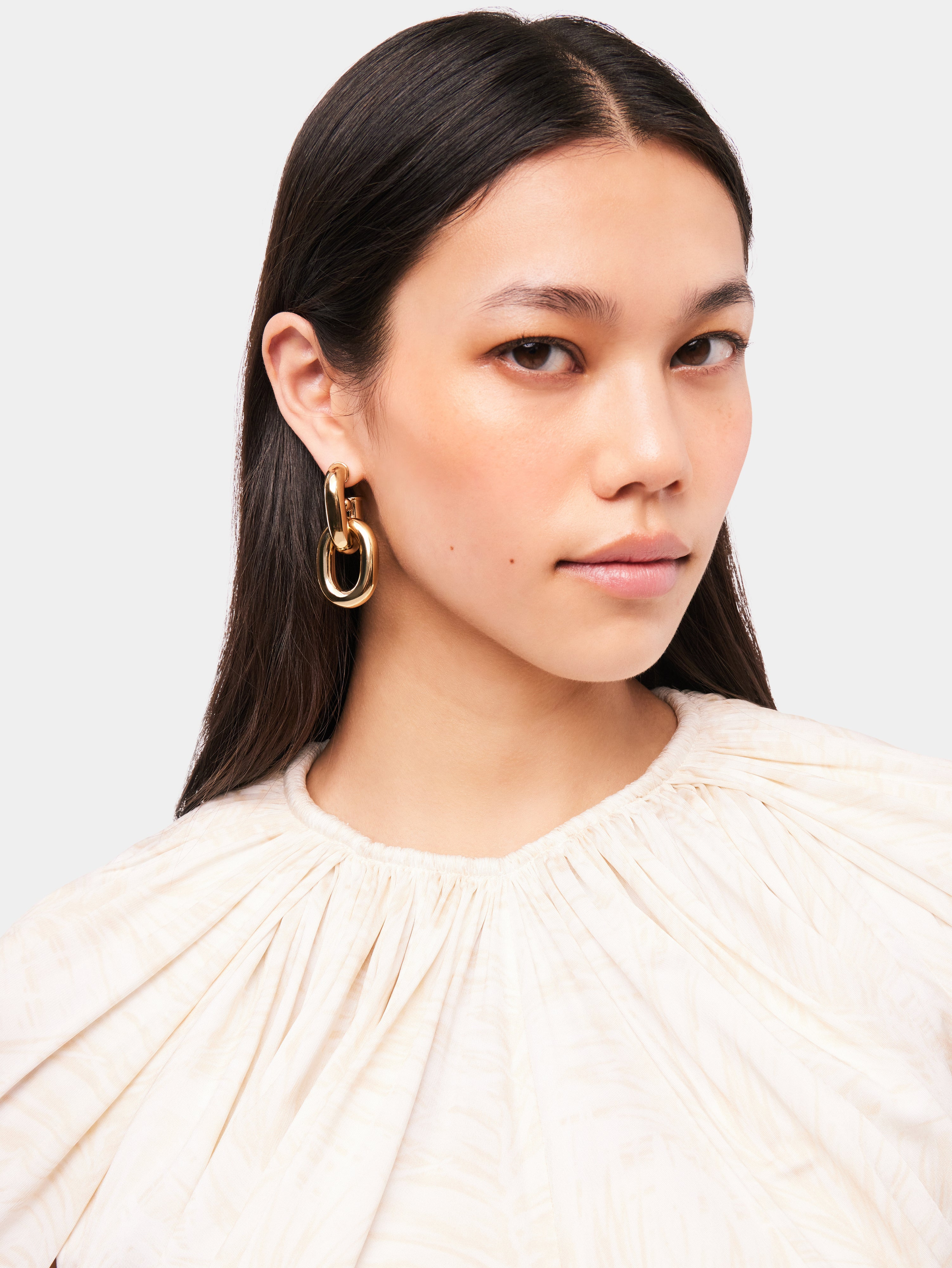 GOLD DOUBLE XL LINK EARRINGS - 3
