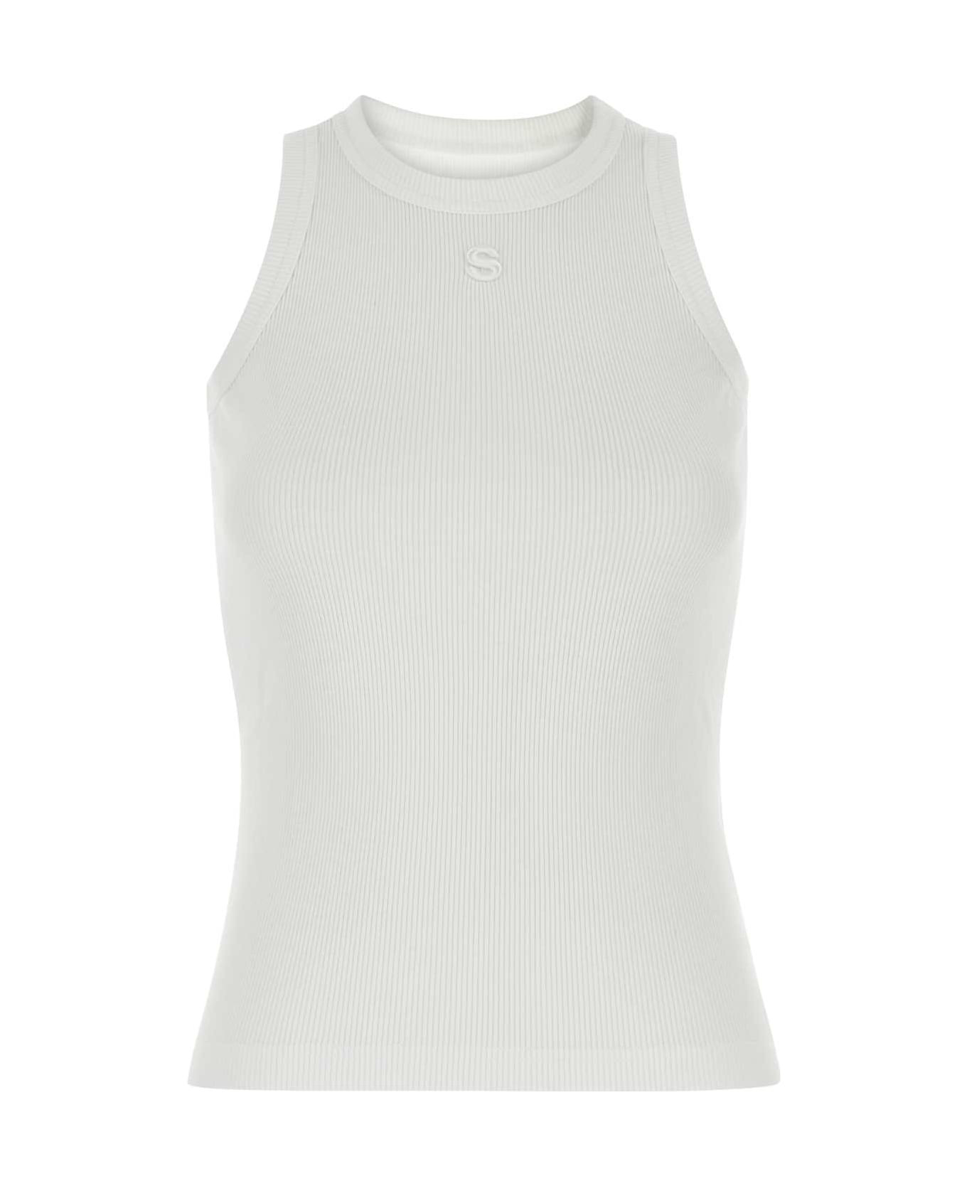 White Cotton Tank Top - 1