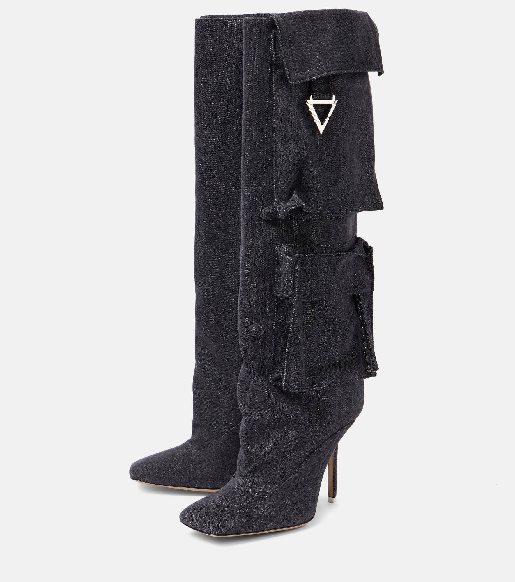 Sienna denim knee-high boots - 5
