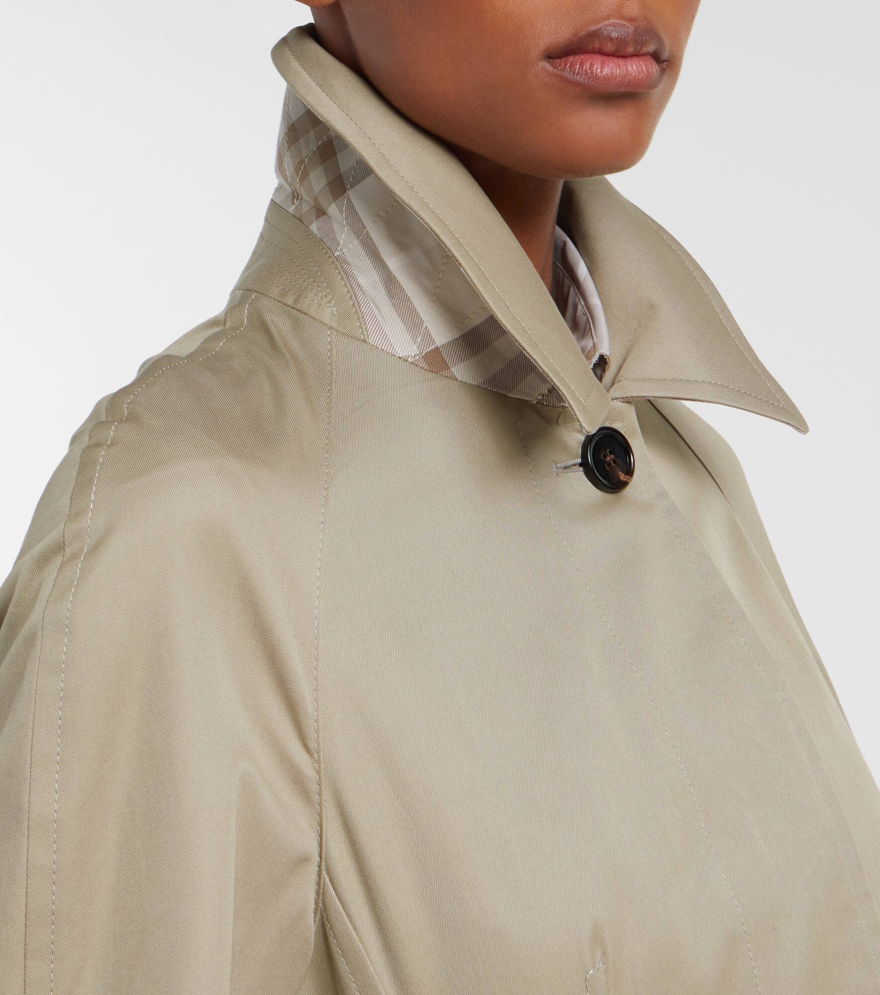 Cotton gabardine trench coat - 4