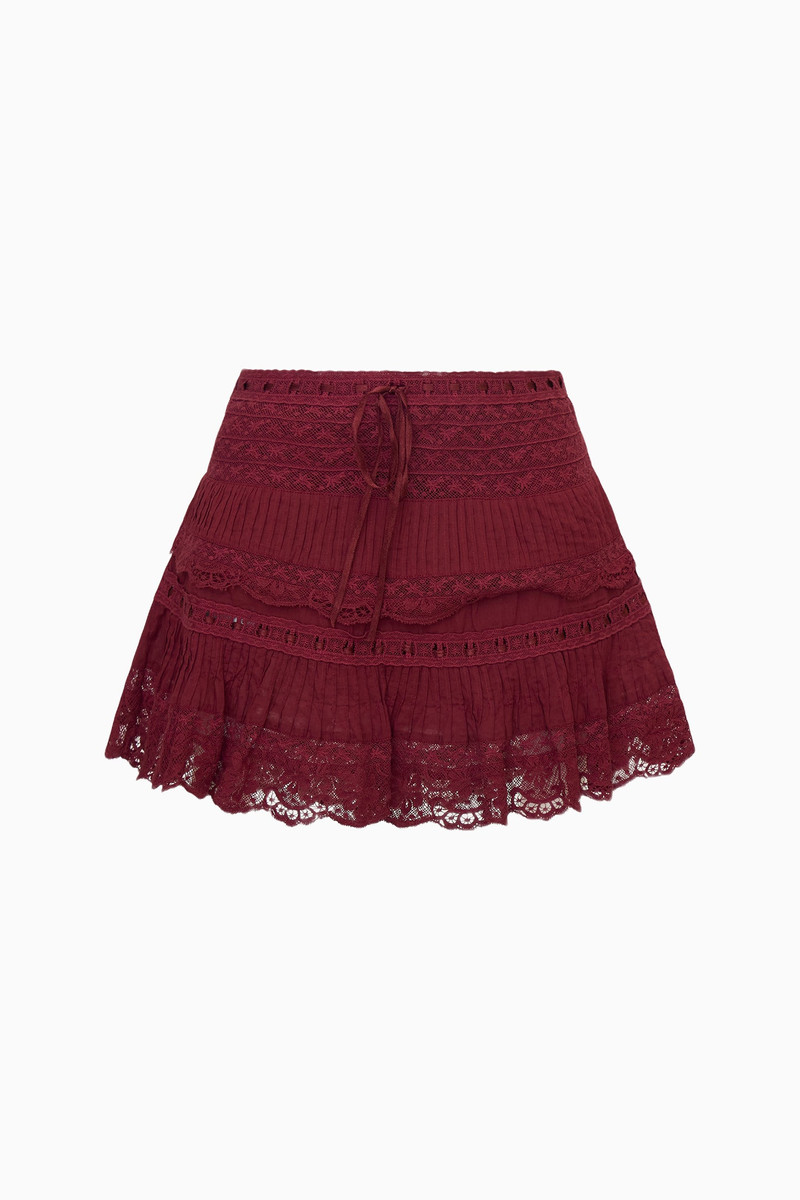 Delphie Cotton Lace-Detailed Mini Skirt 1