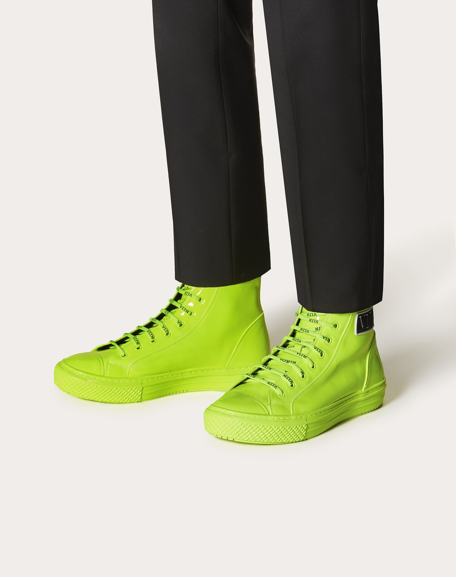 Giggies High-top Sneaker in Neon Patent Calfskin - 6