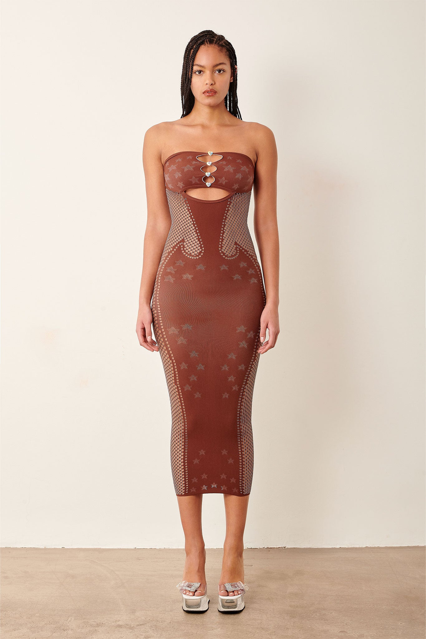 ROXIE DRESS OLD MONEY BROWN - 2