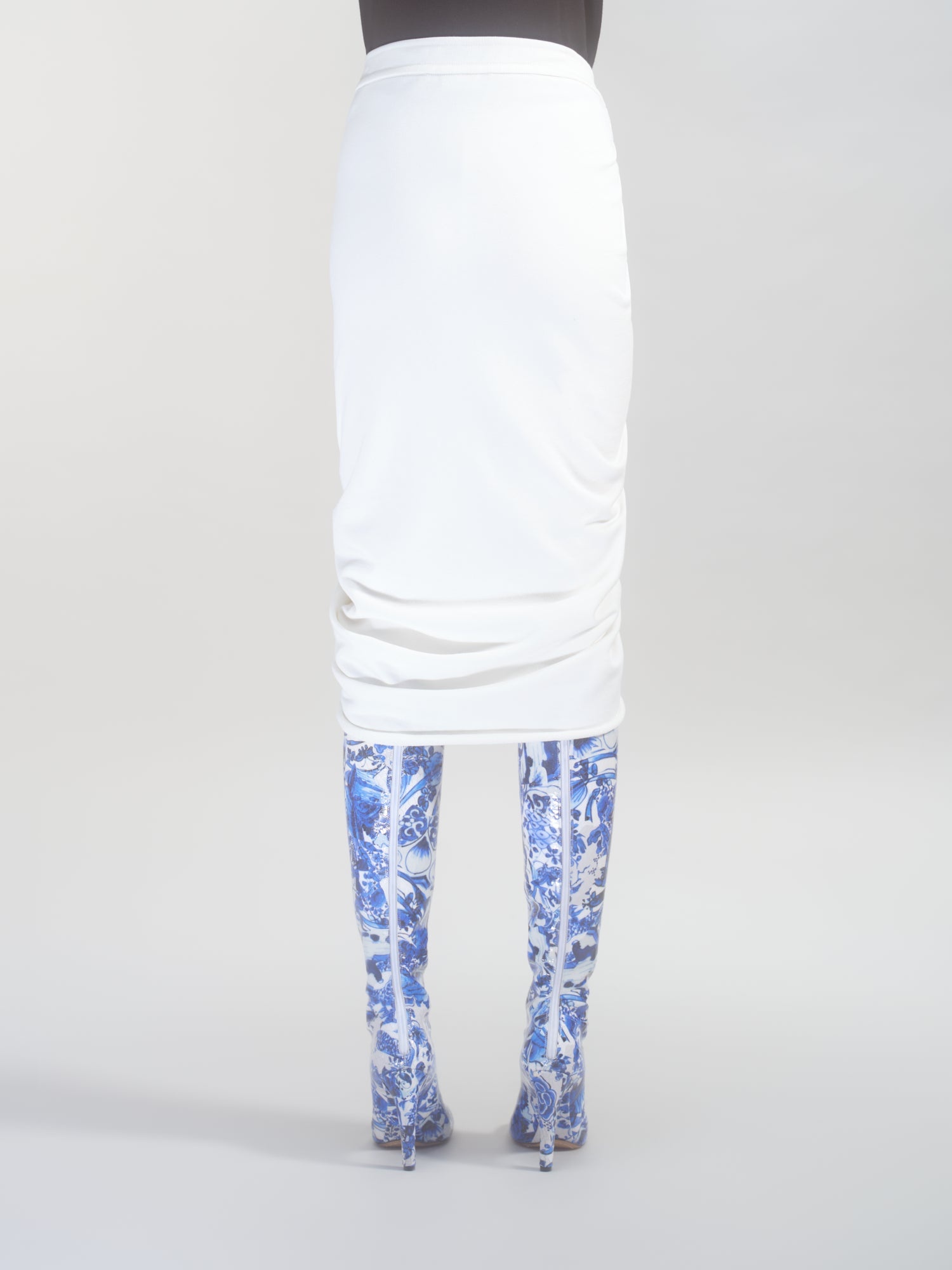 DRAPED COTTON SKIRT - 4