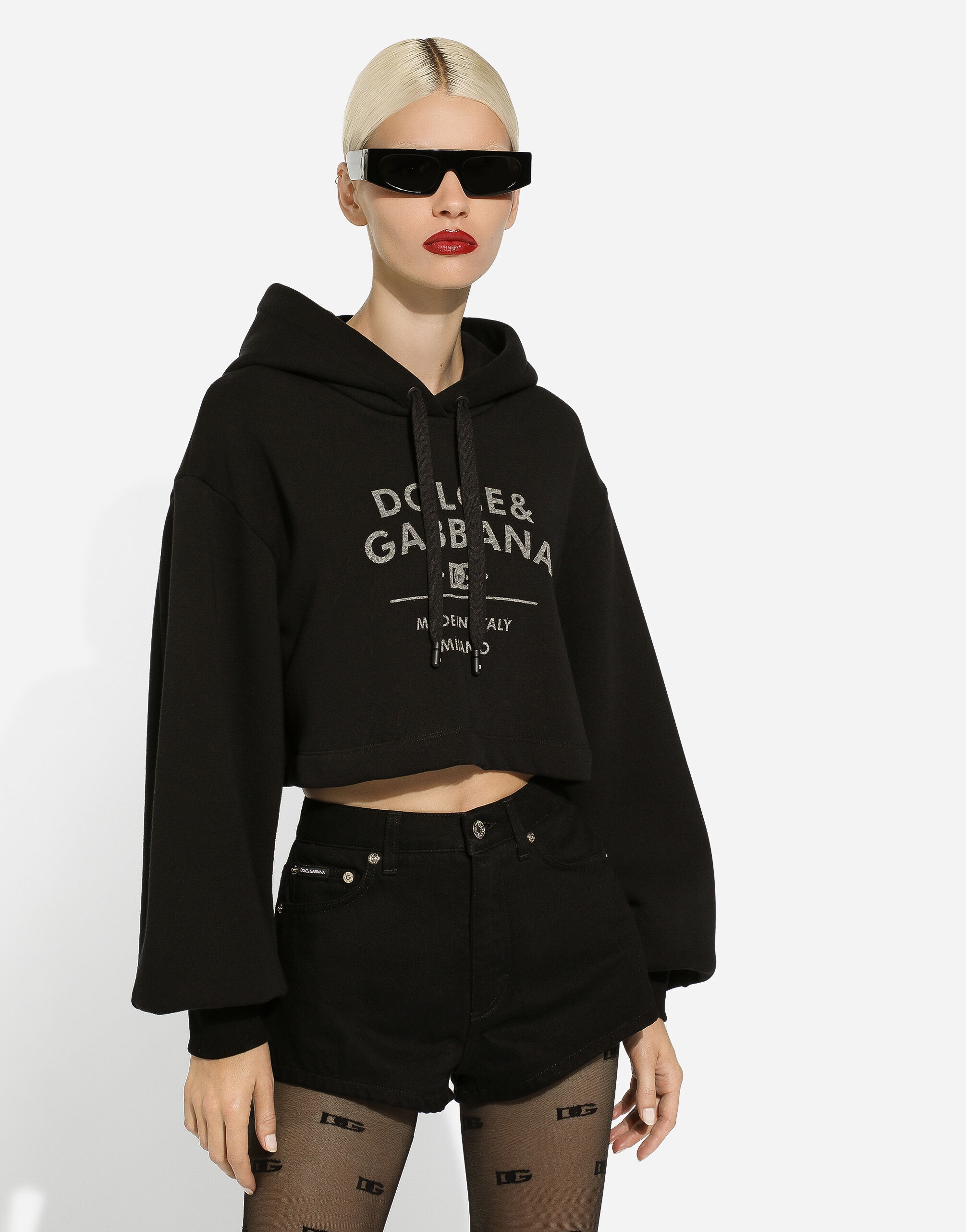 Jersey hoodie with Dolce&Gabbana logo lettering - 4