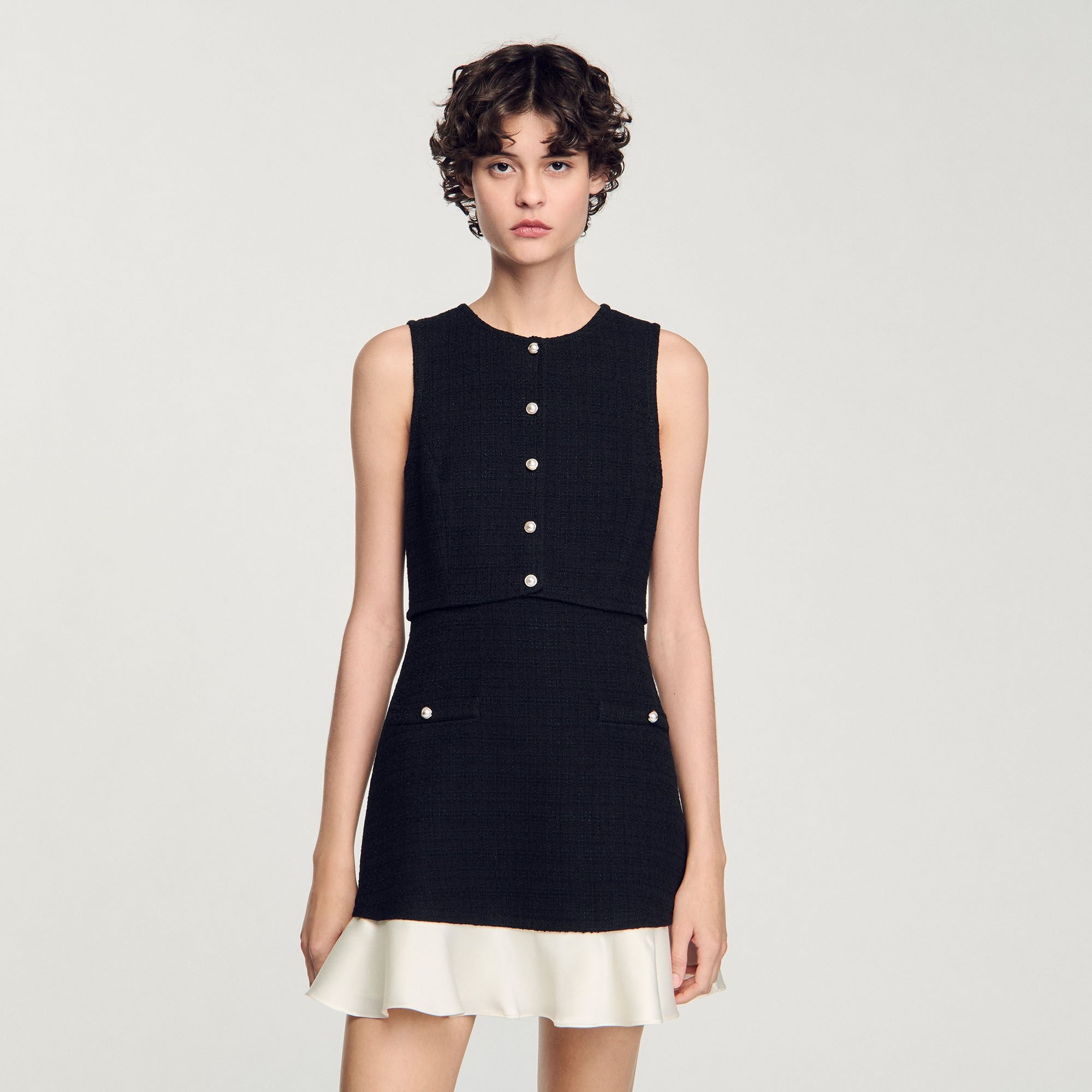 TWO-TONE TWEED MINI DRESS - 4