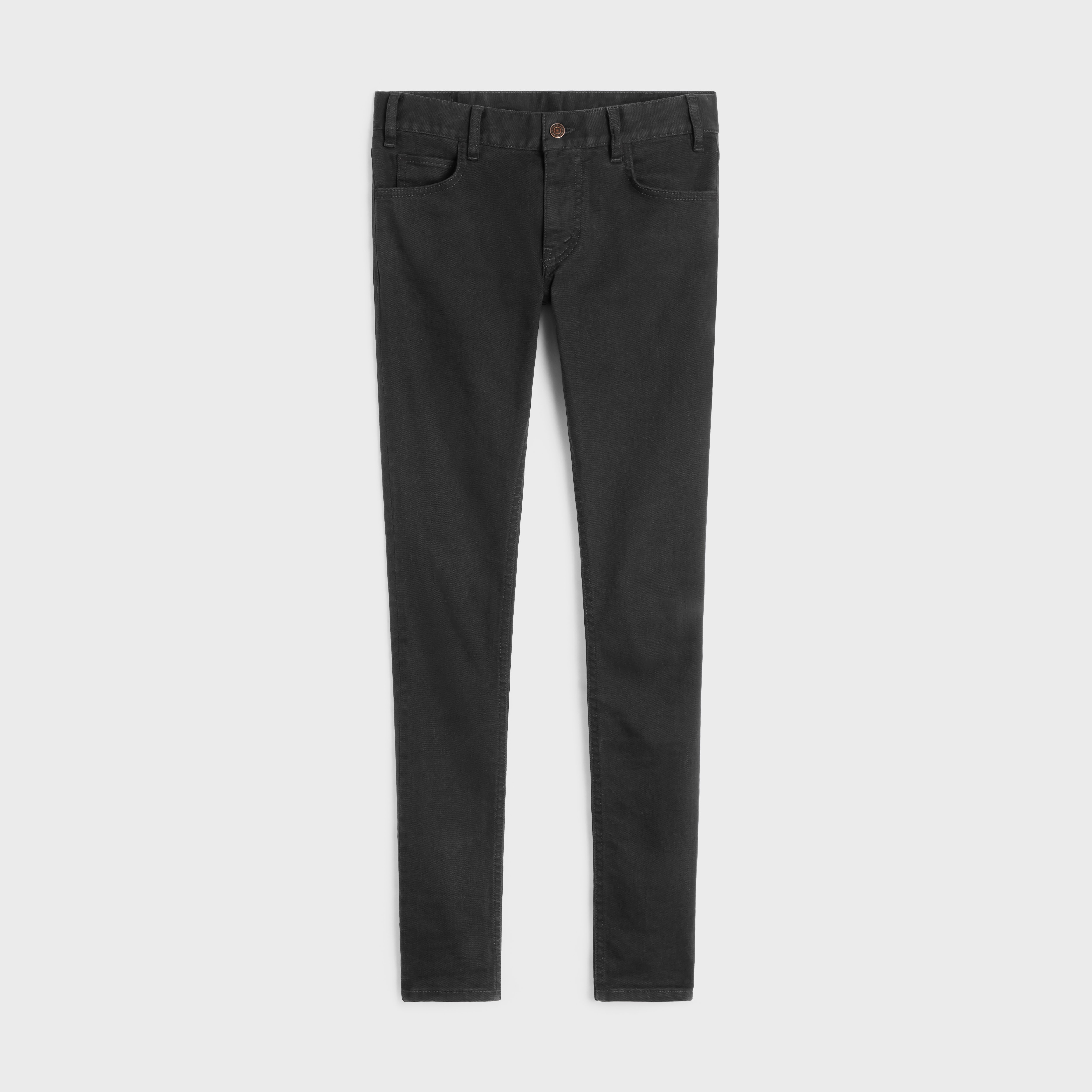 skinny jeans in pure black stone wash denim - 1