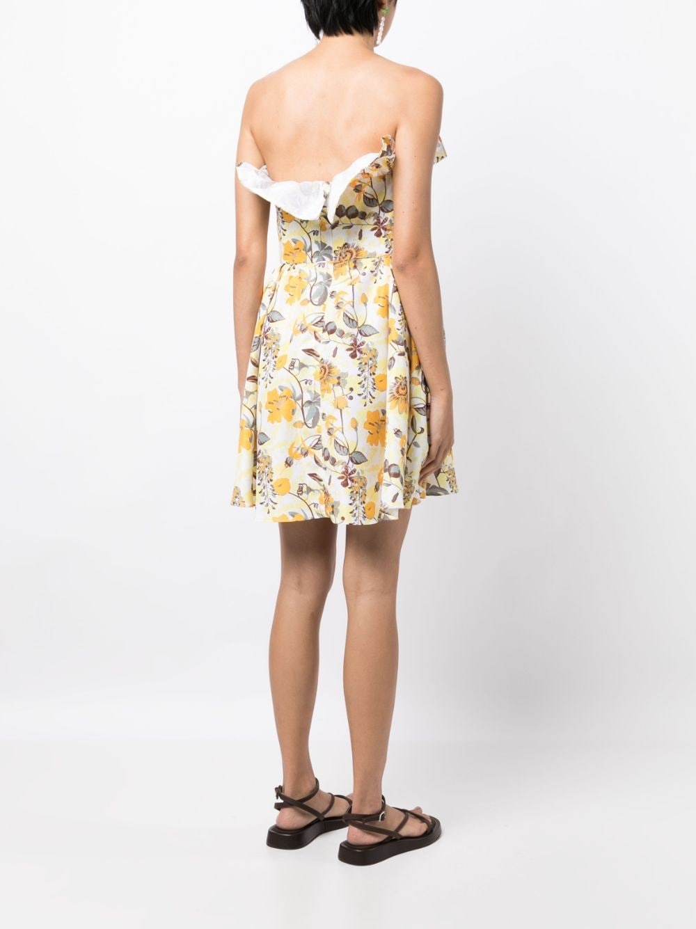 Emily floral-print strapless dress - 4