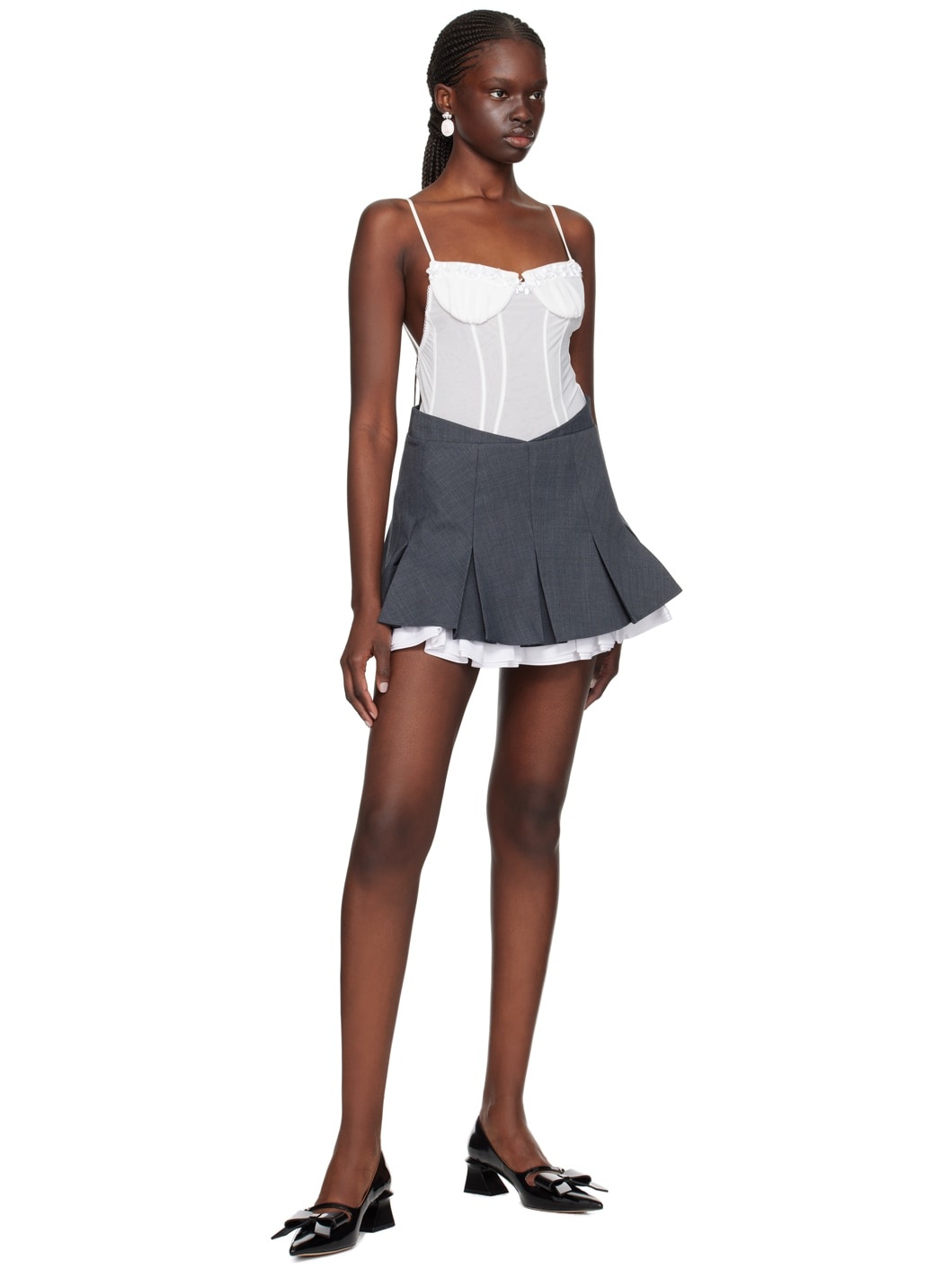 White Ruffled Bodysuit - 5