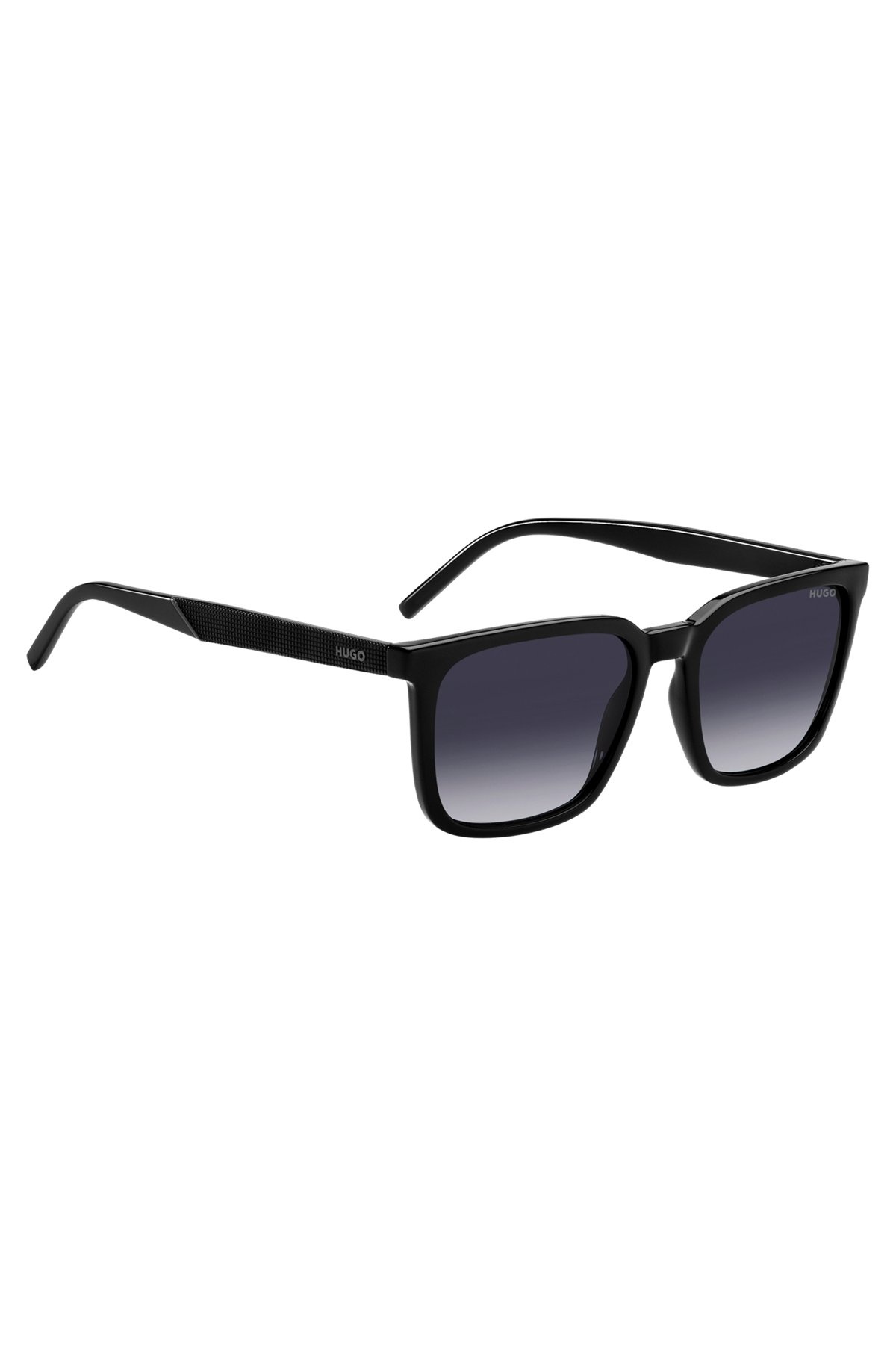 BLACK SUNGLASSES WITH PATTERNED TEMPLES - 4