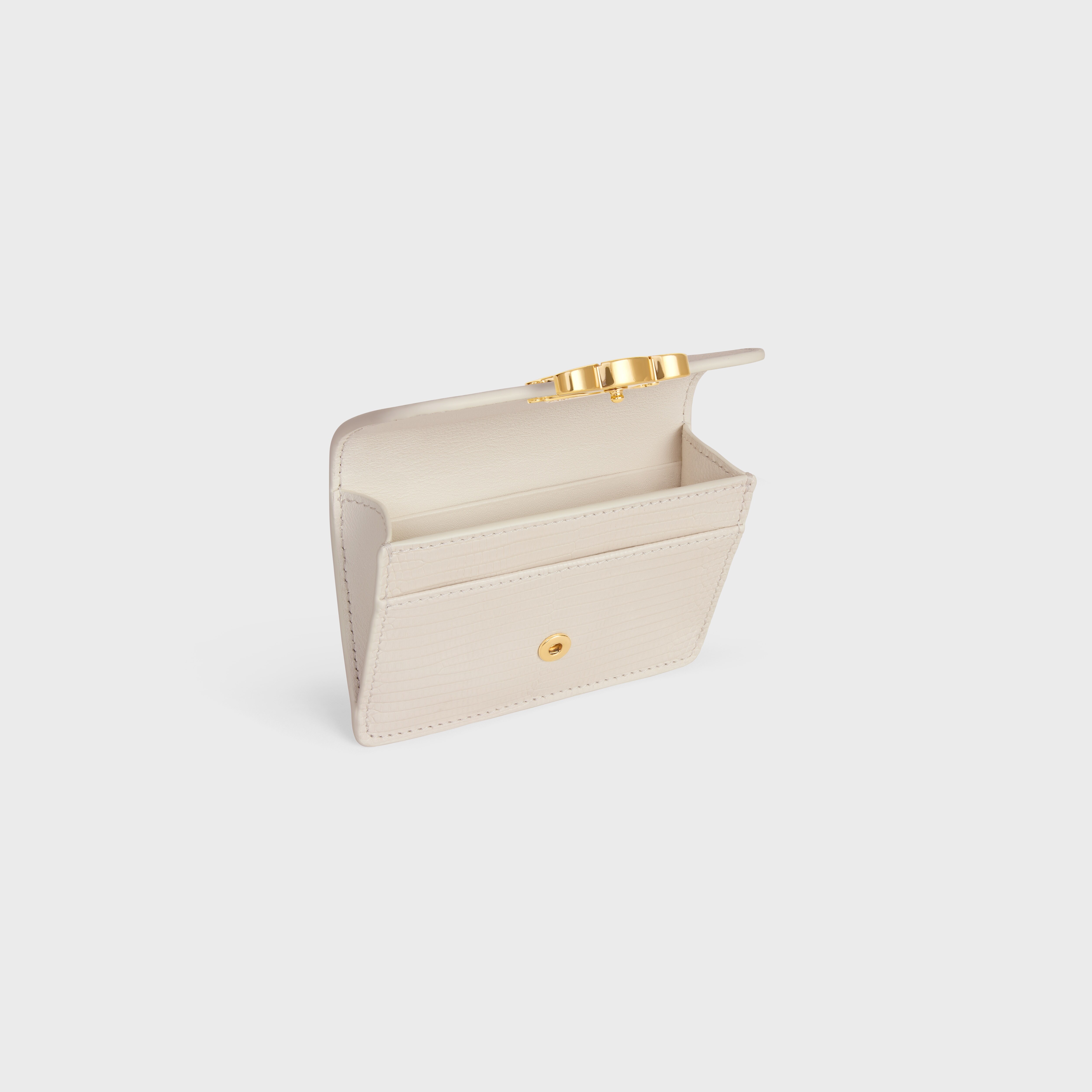 CARD HOLDER WITH FLAP TRIOMPHE IN LIZARD - 4