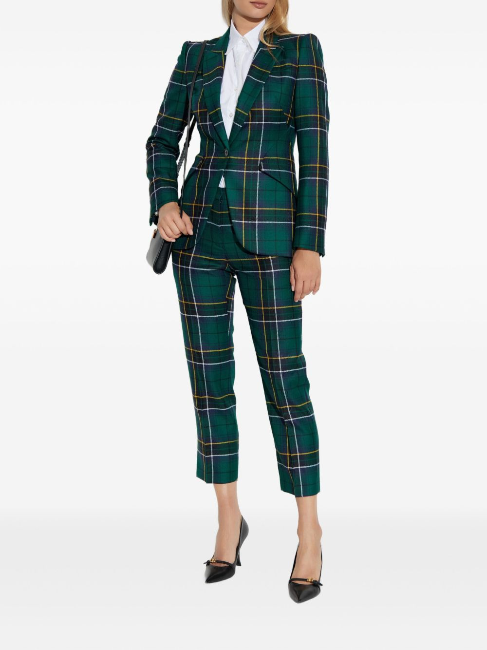 plaid wool trousers - 2