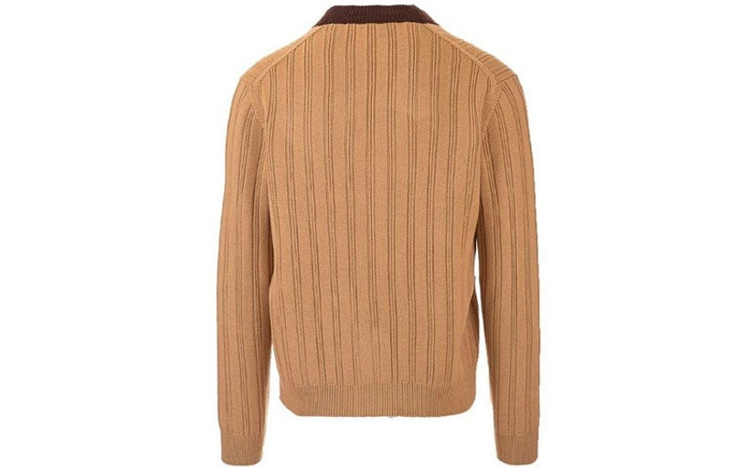 GUCCI Gucci Rib Knit Wool Cardigan With Gucci Label 'Camel' 646809-XKBQT-2668 outlook