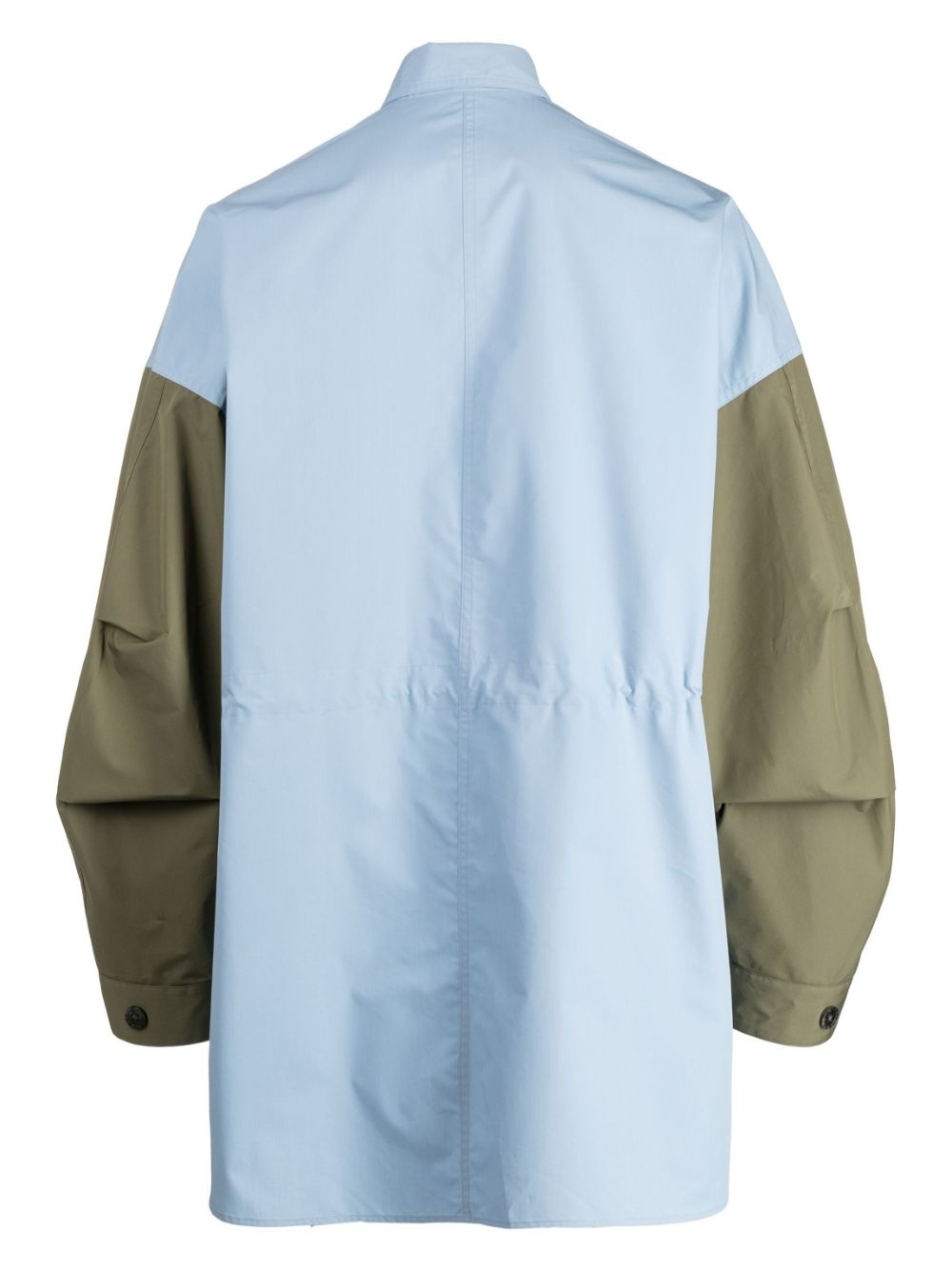 two-tone drawstring-waist shirt - 2