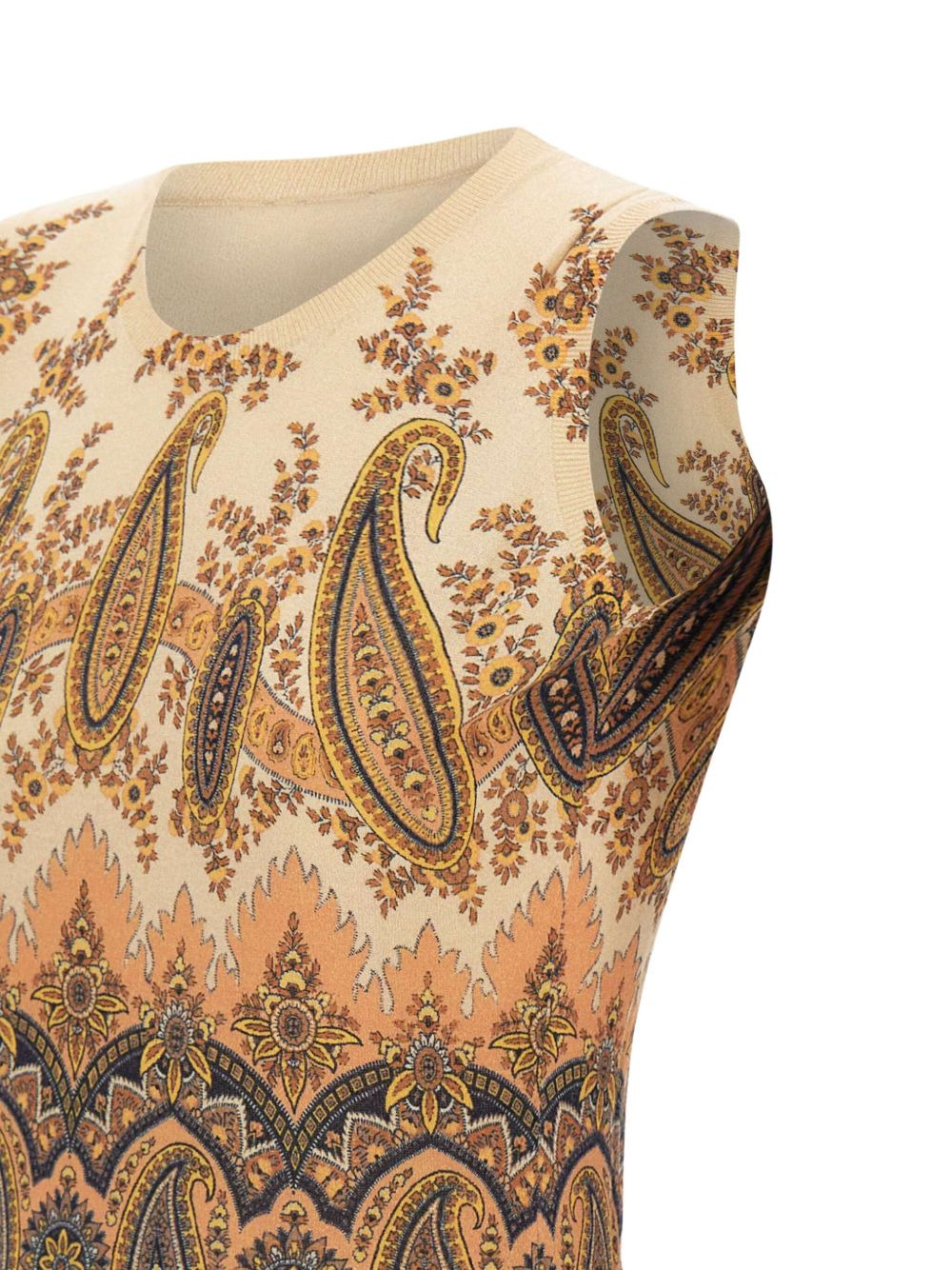 paisley print sleeveless top - 4