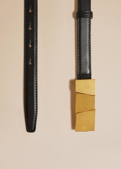 KHAITE The Small Axel Belt in Black Leather with Gold outlook
