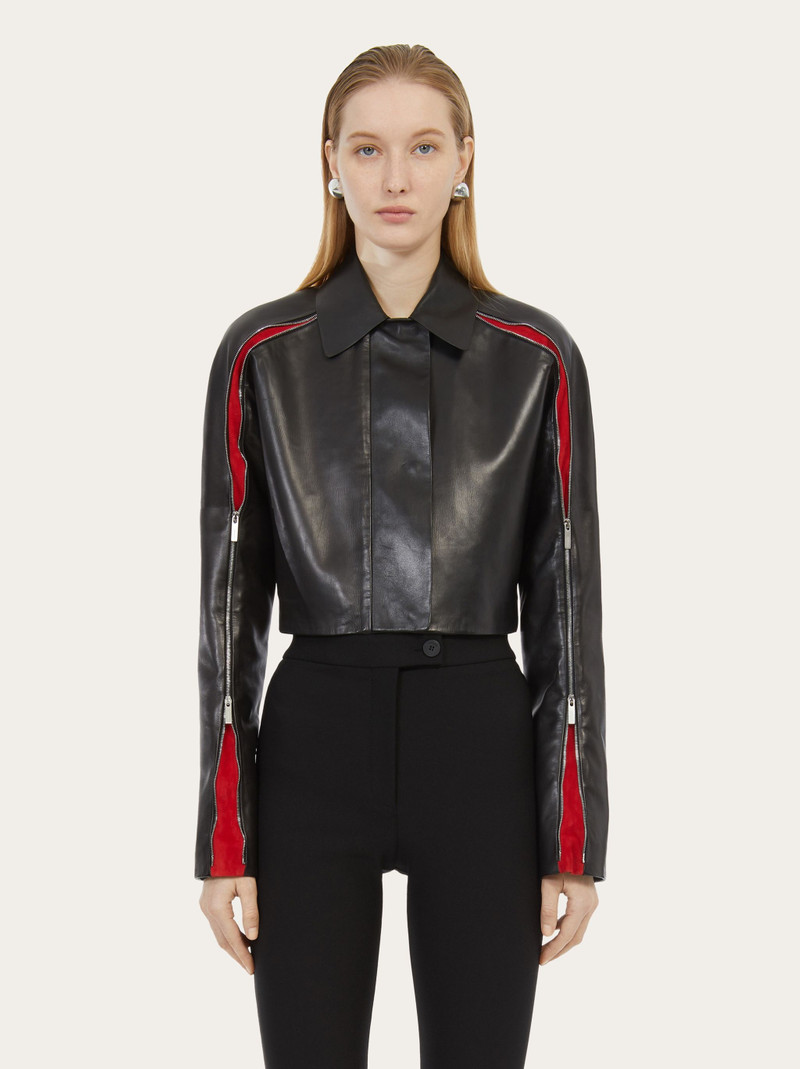 FERRAGAMO Short jacket with contrasting inserts outlook