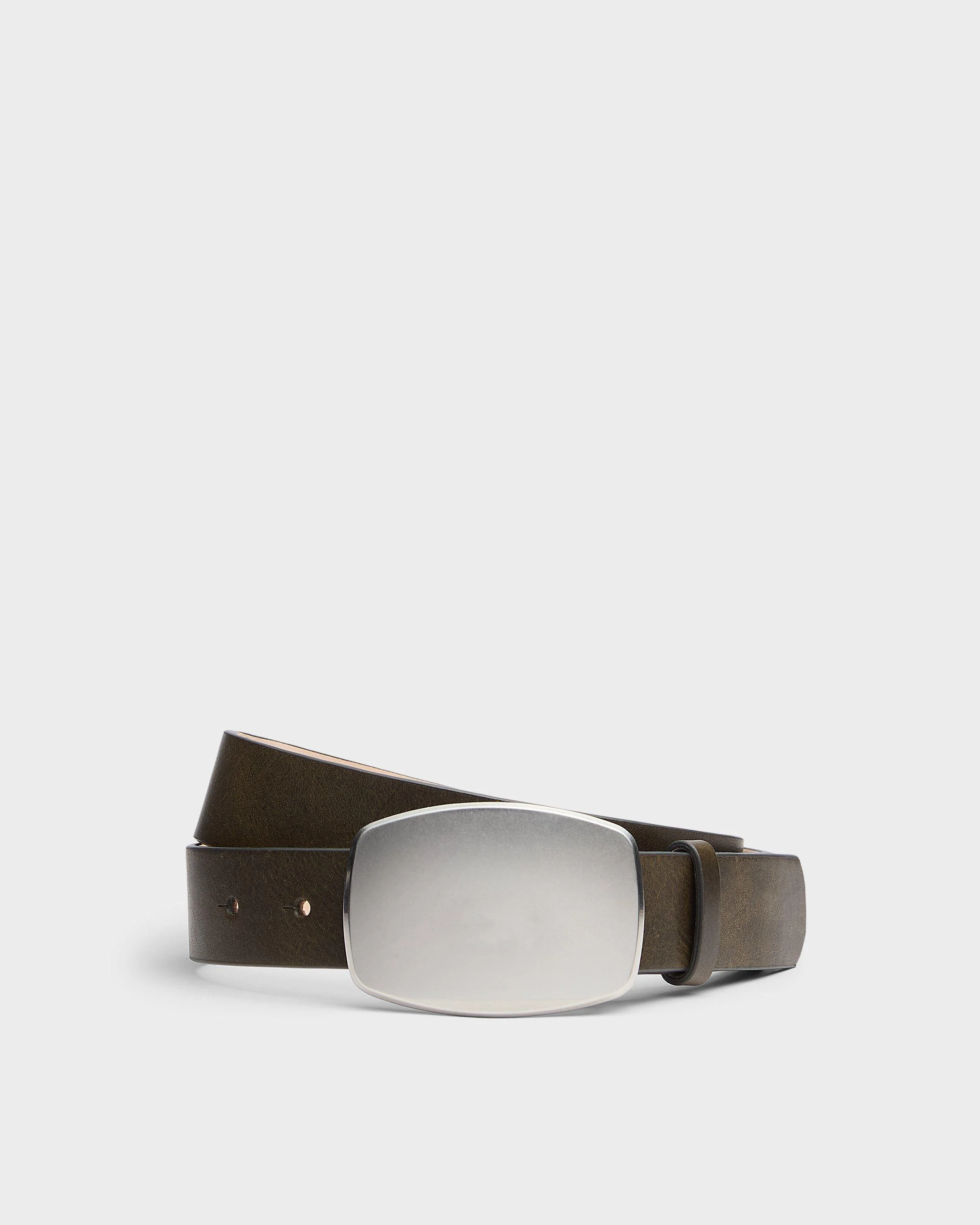 Wyatt Plaque Leather Belt - 1