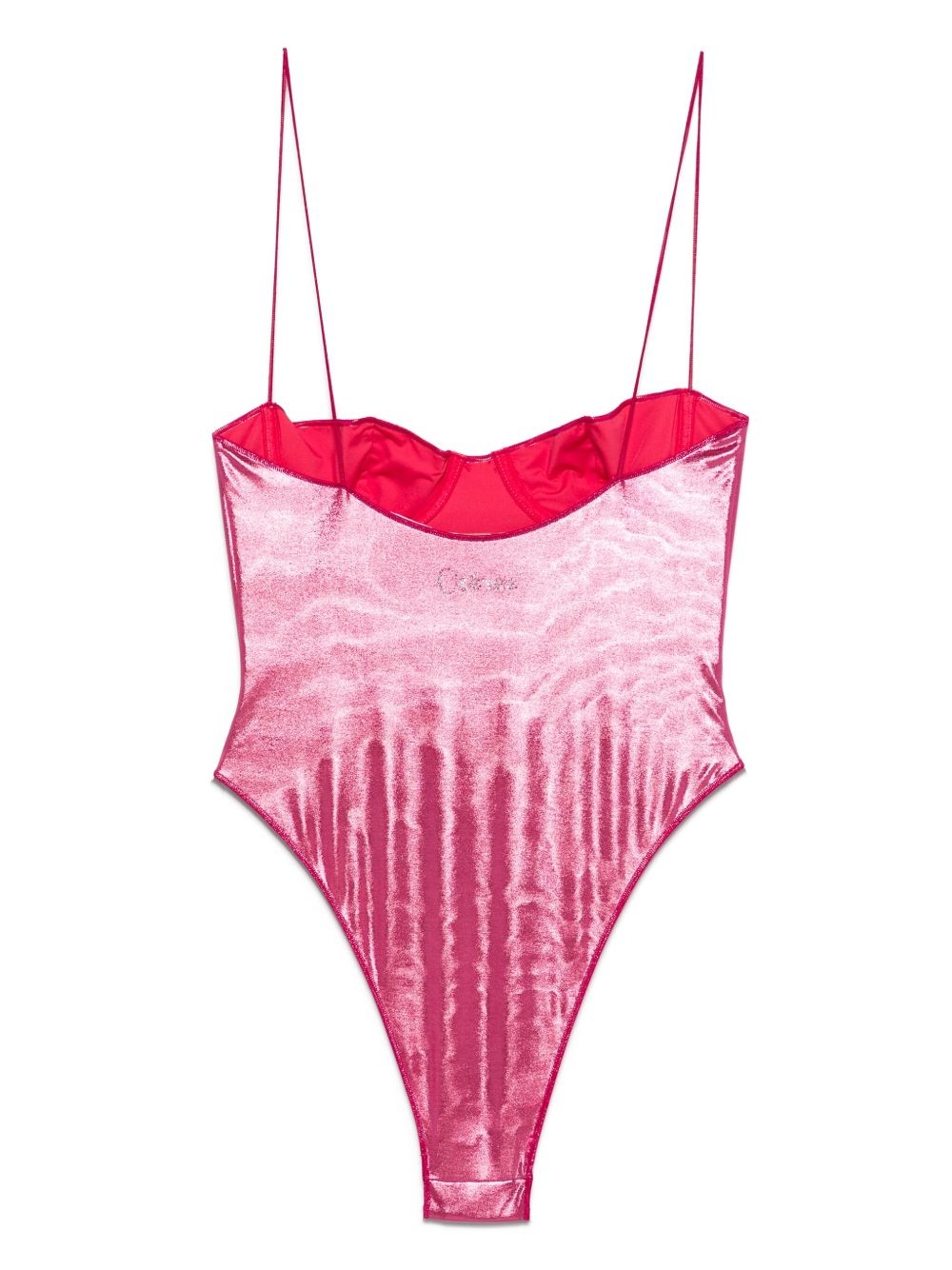 metallic-finish swimsuit - 2