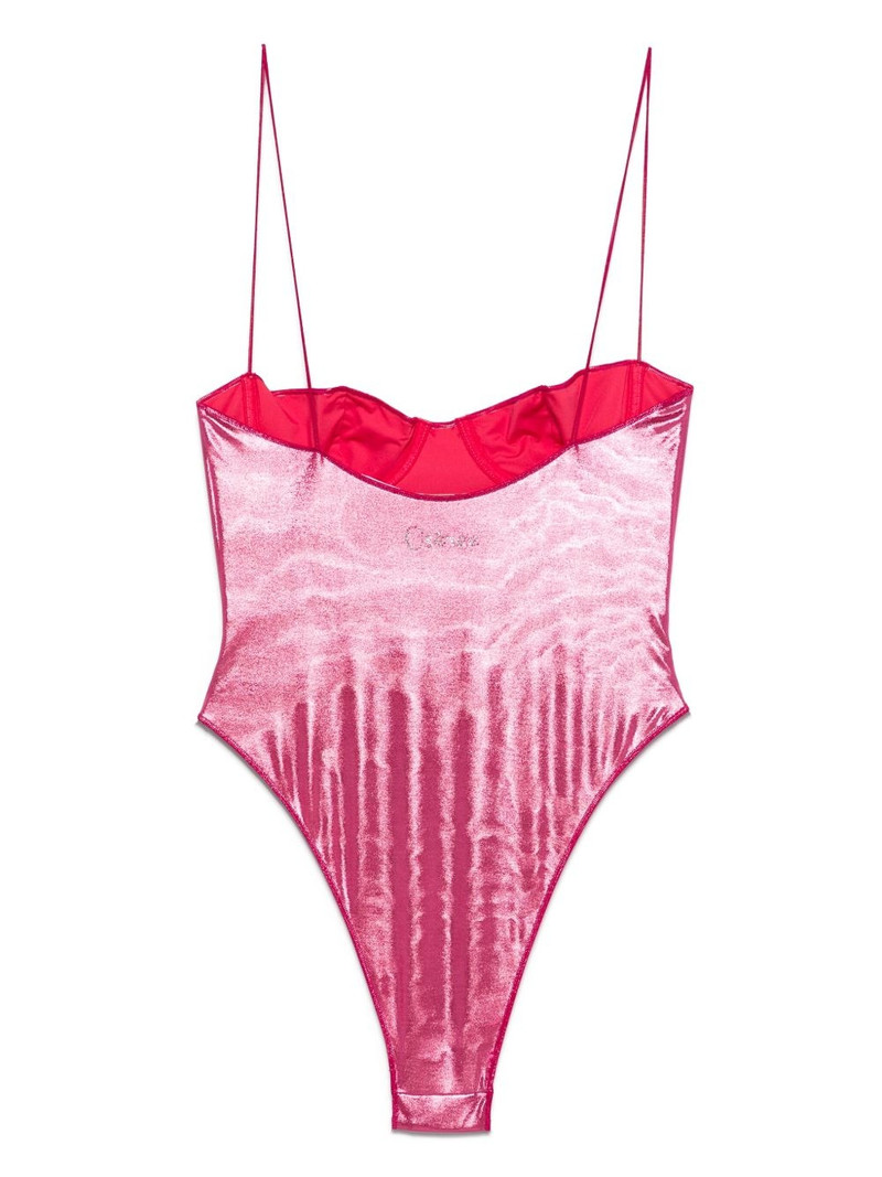 Oséree metallic-finish swimsuit outlook