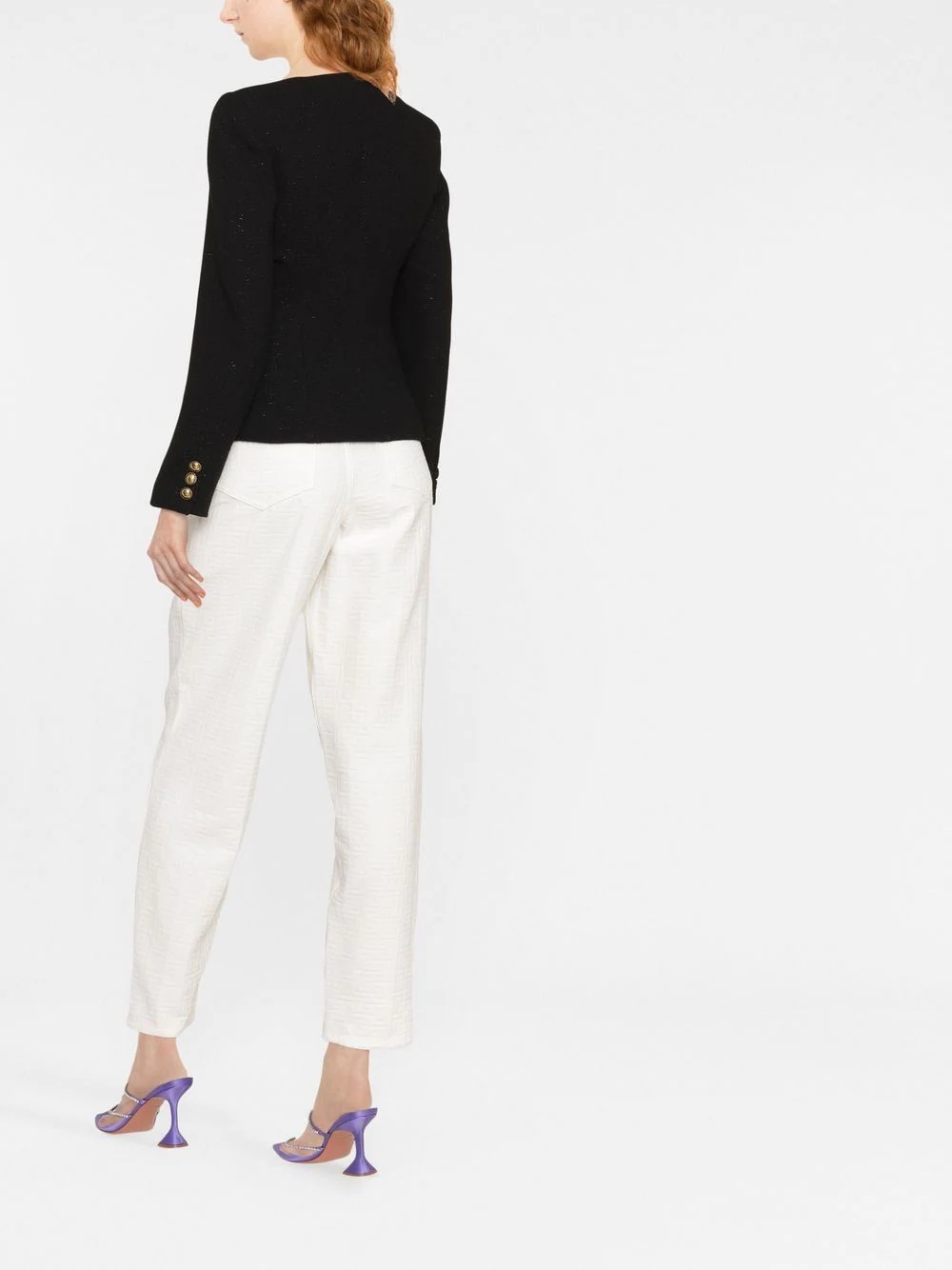 square-neck button-up jacket - 4