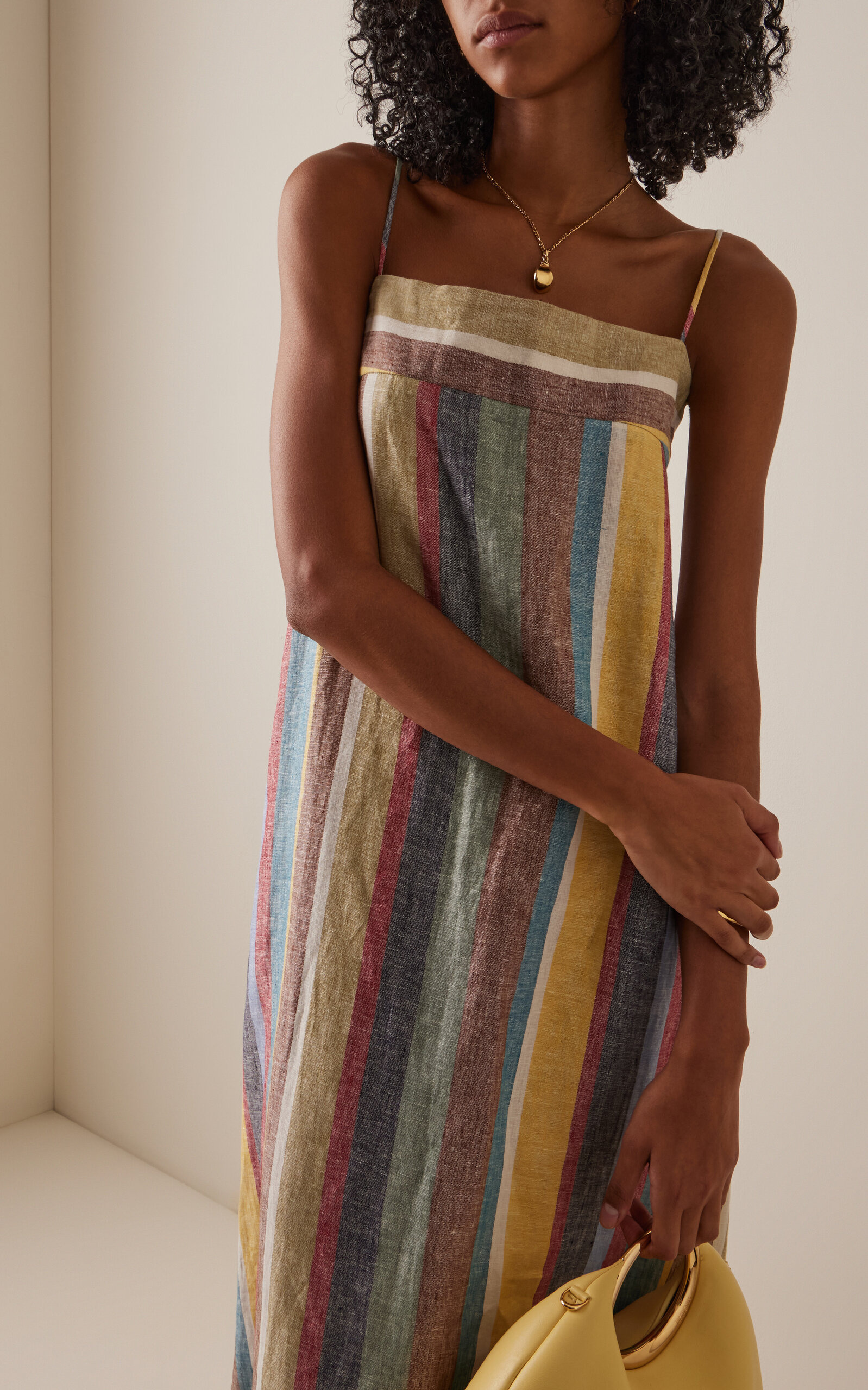 Laura Linen Maxi Dress stripe - 3