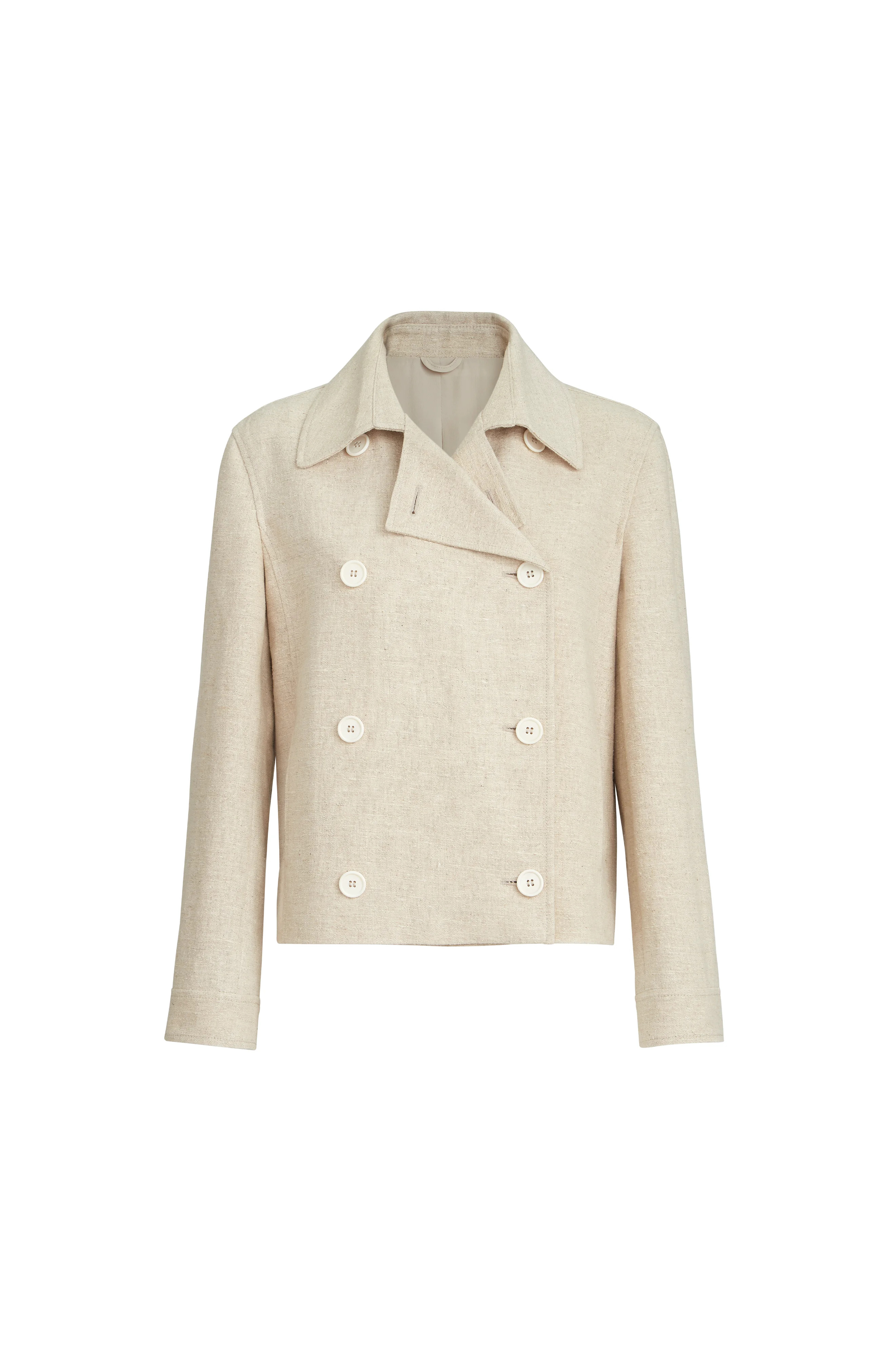 Brunello Cucinelli Crop caban jacket with monili in Beige at Nordstrom - 1